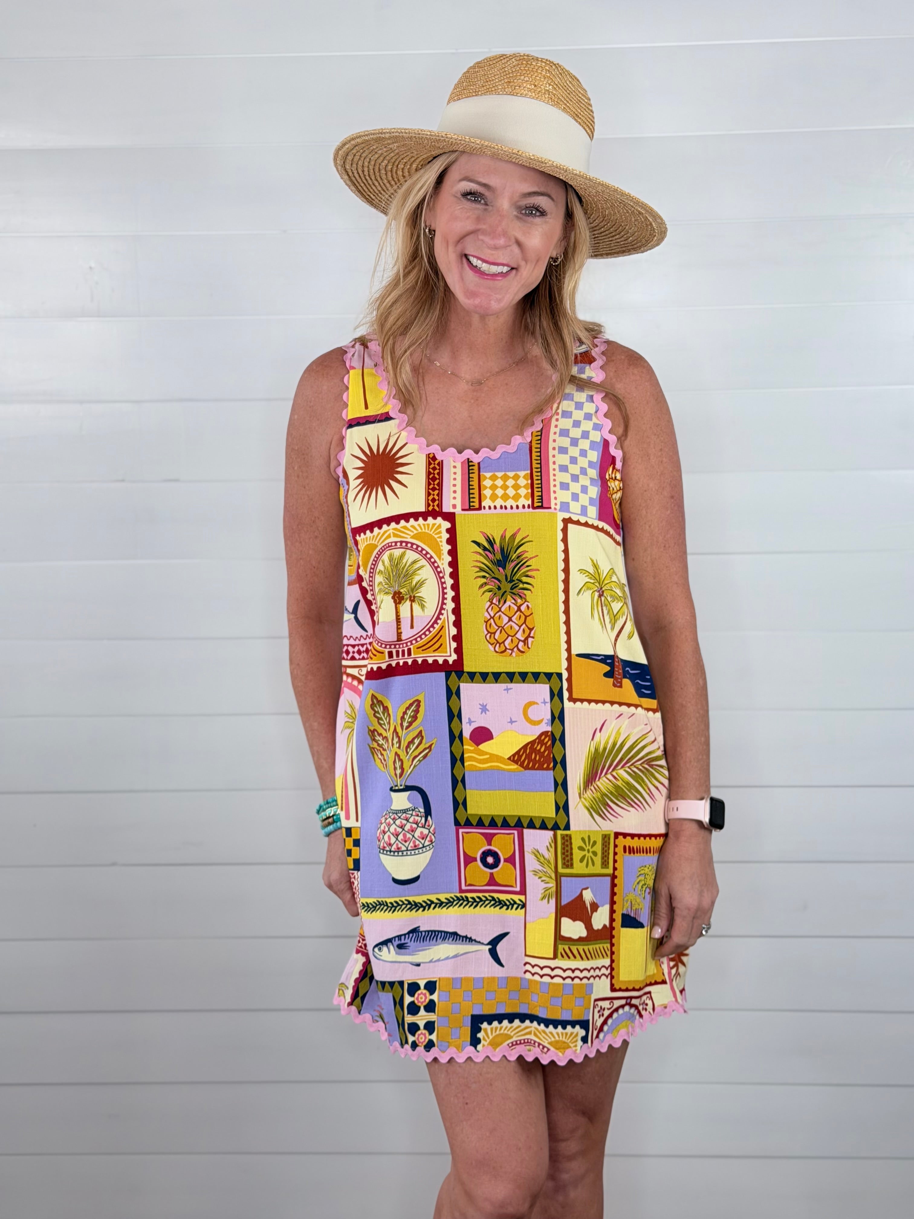 POST CARD SHIFT DRESS