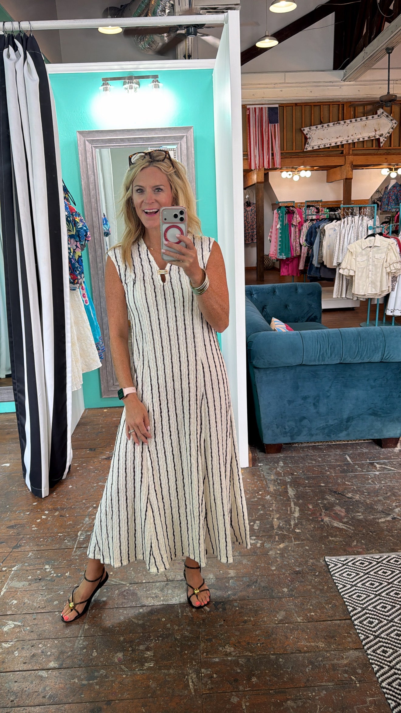 WAVY STRIPE DRESS