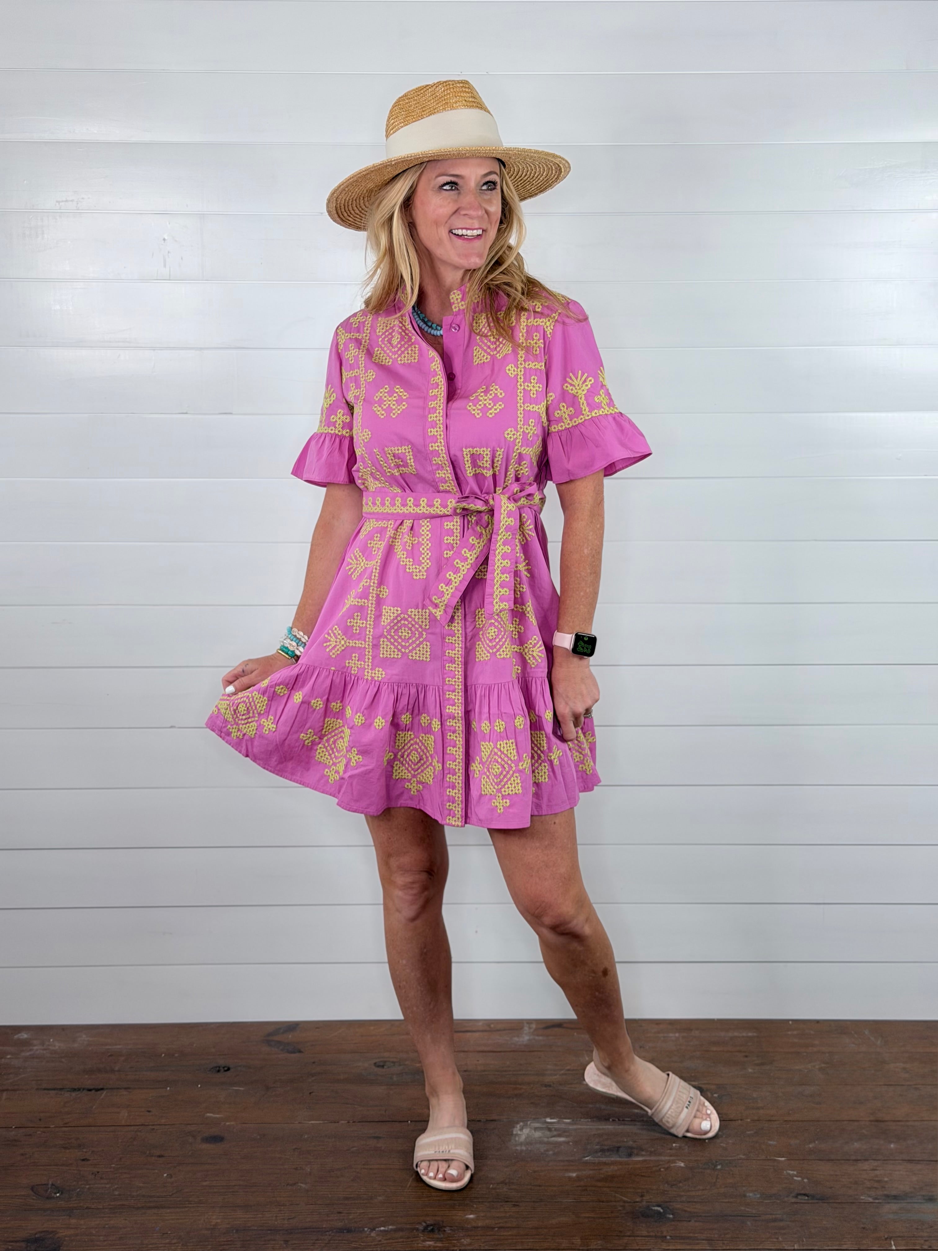 CROSSED STITCH DRESS