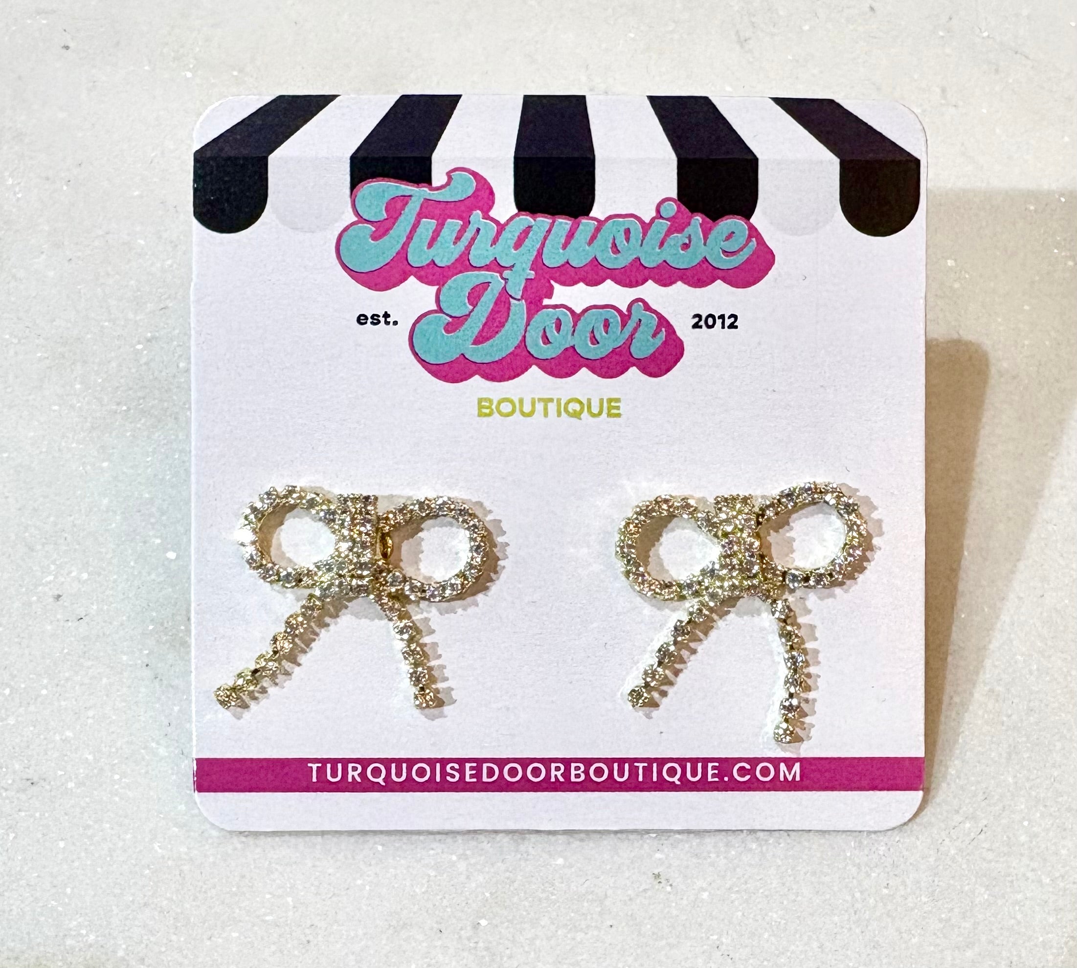 TIED BOW EARRINGS-GOLD