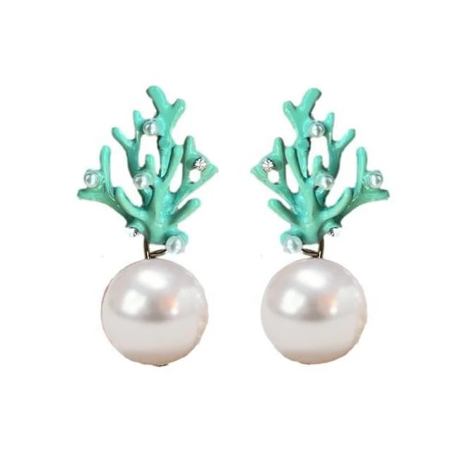 PEARL & TURQUOISE PEARL EARRING