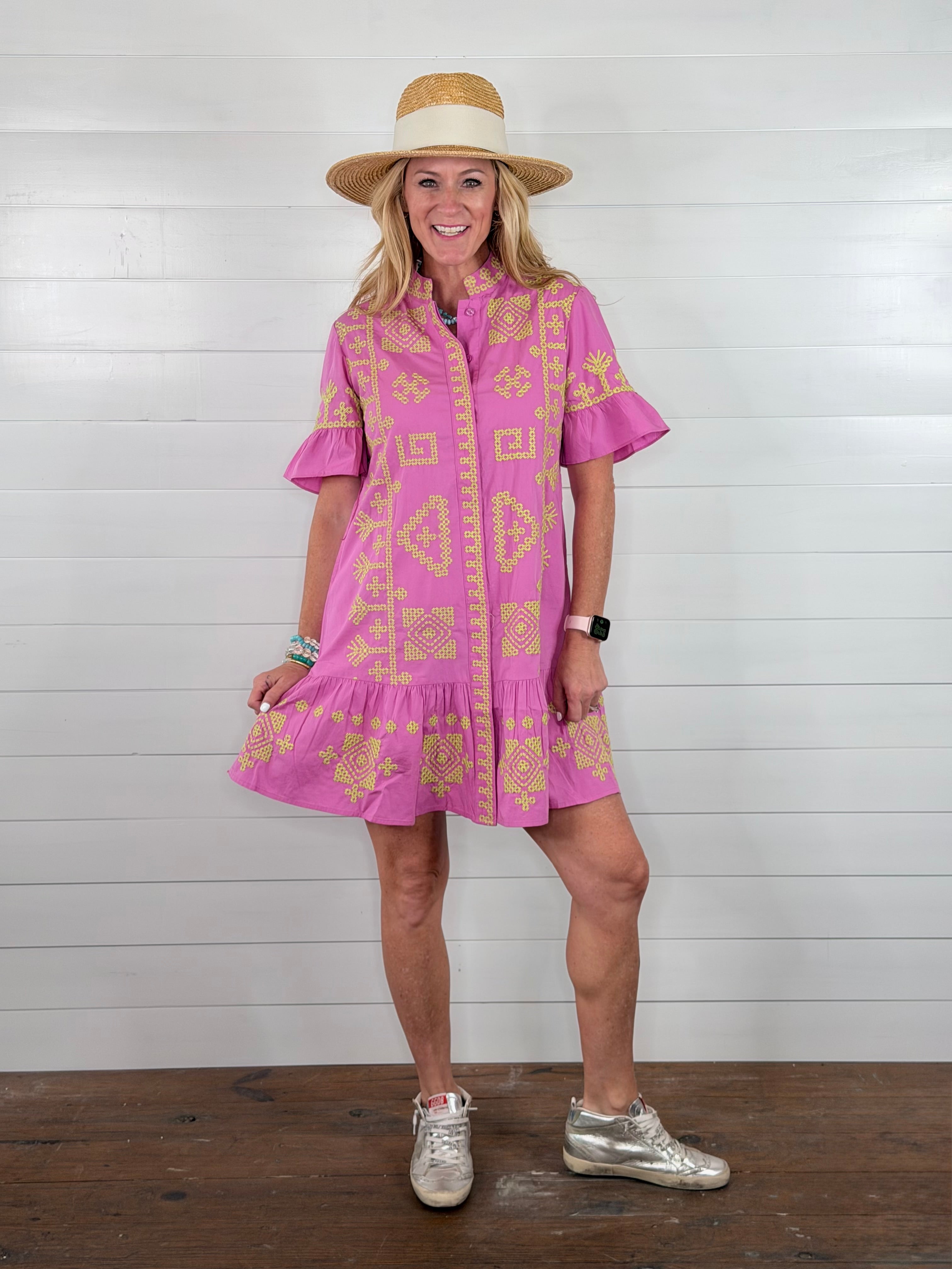 CROSSED STITCH DRESS