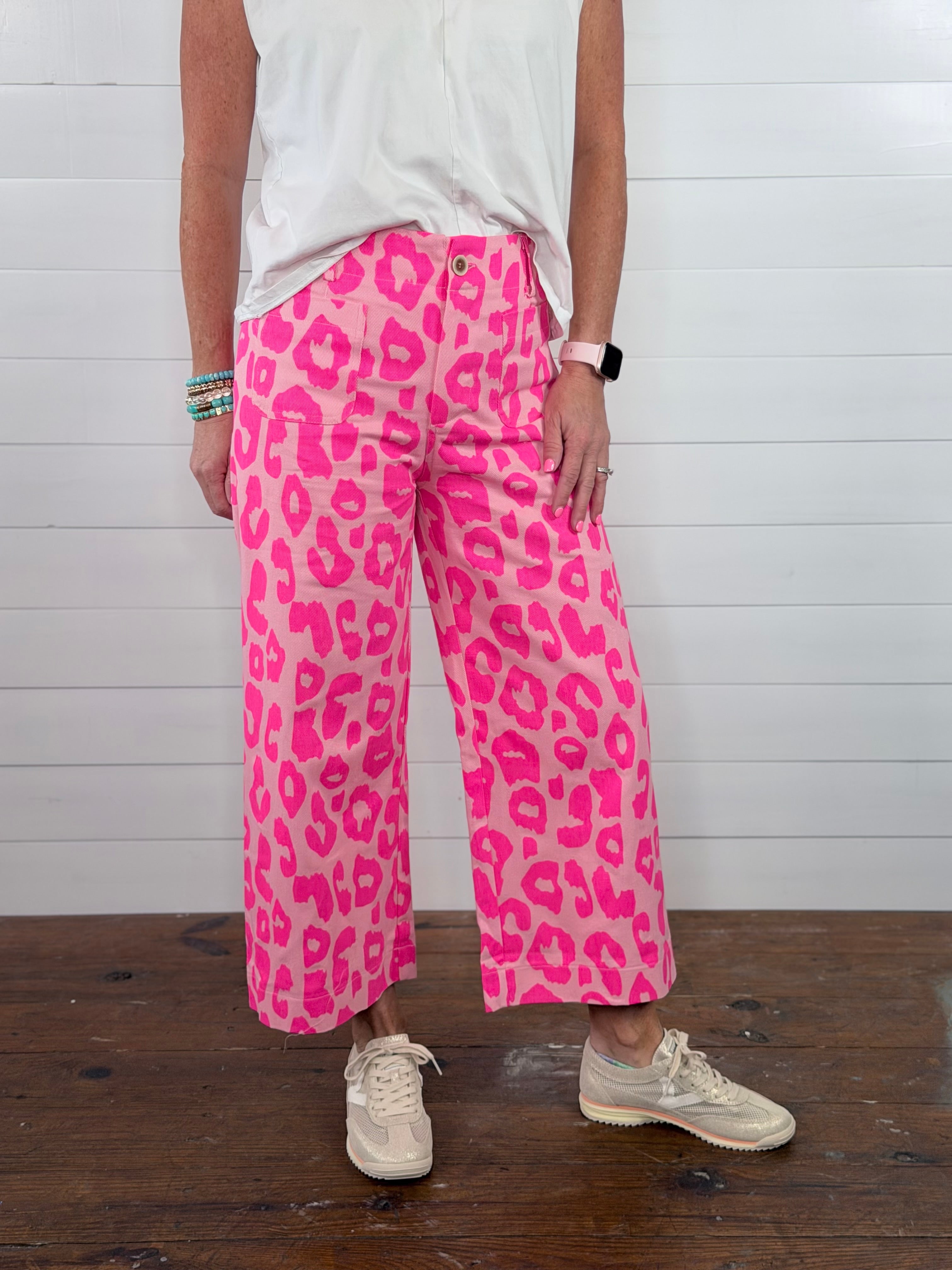 WILD ABOUT NEON CHEETAH PANTS-PINK