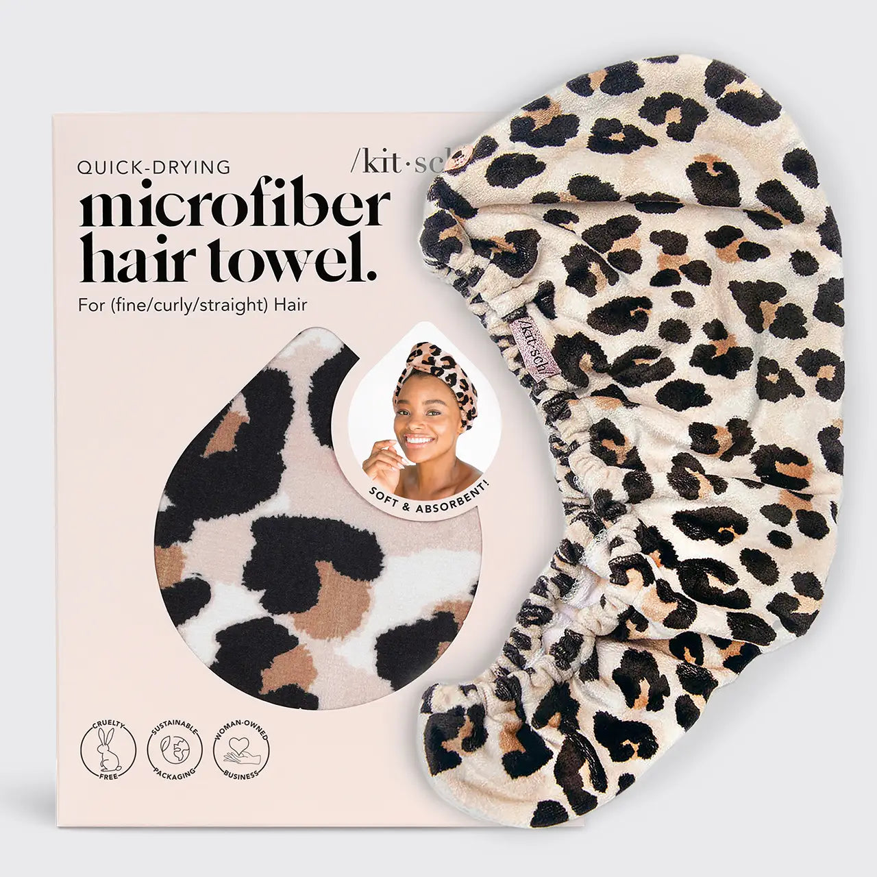 KITSCH-QUICK DRY HAIR TOWEL-LEOPARD