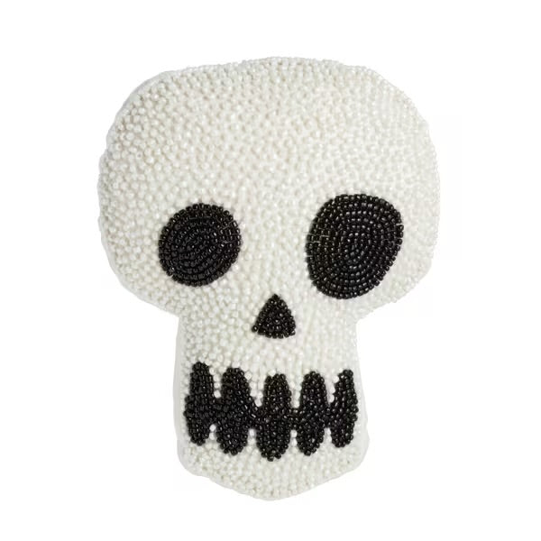 SKULL MINI BEADED PILLOW