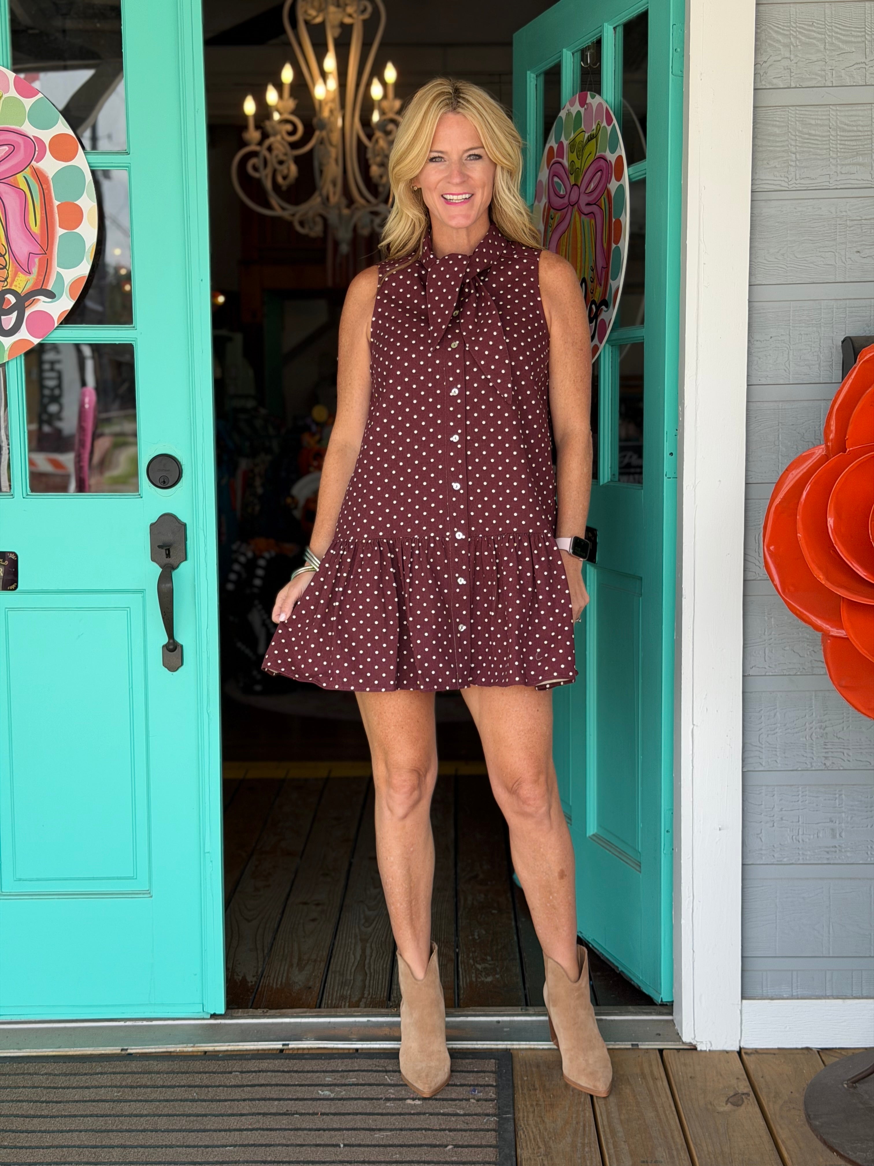 TORI POLKA DOT DRESS