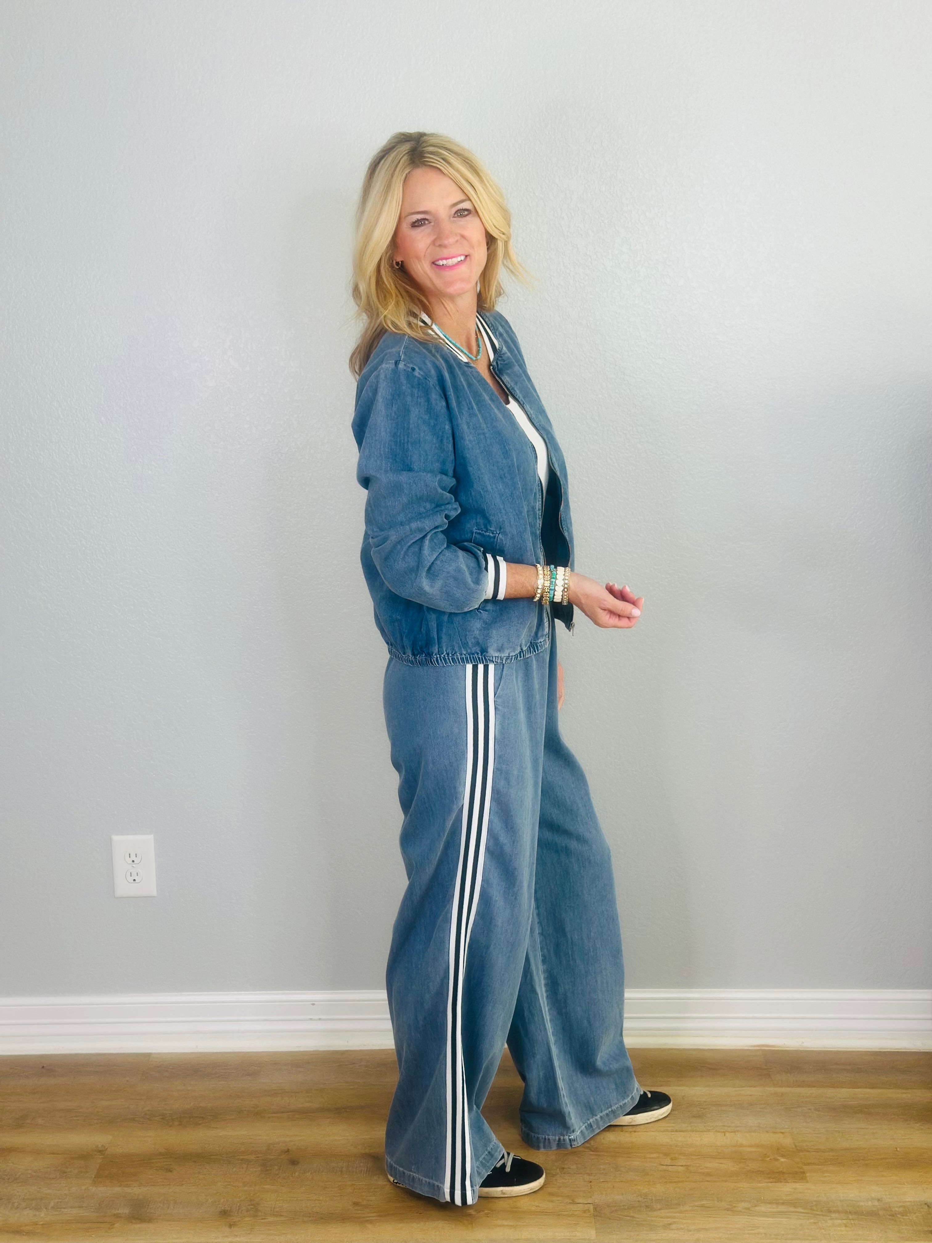 DARCY DENIM BOMBER JACKET