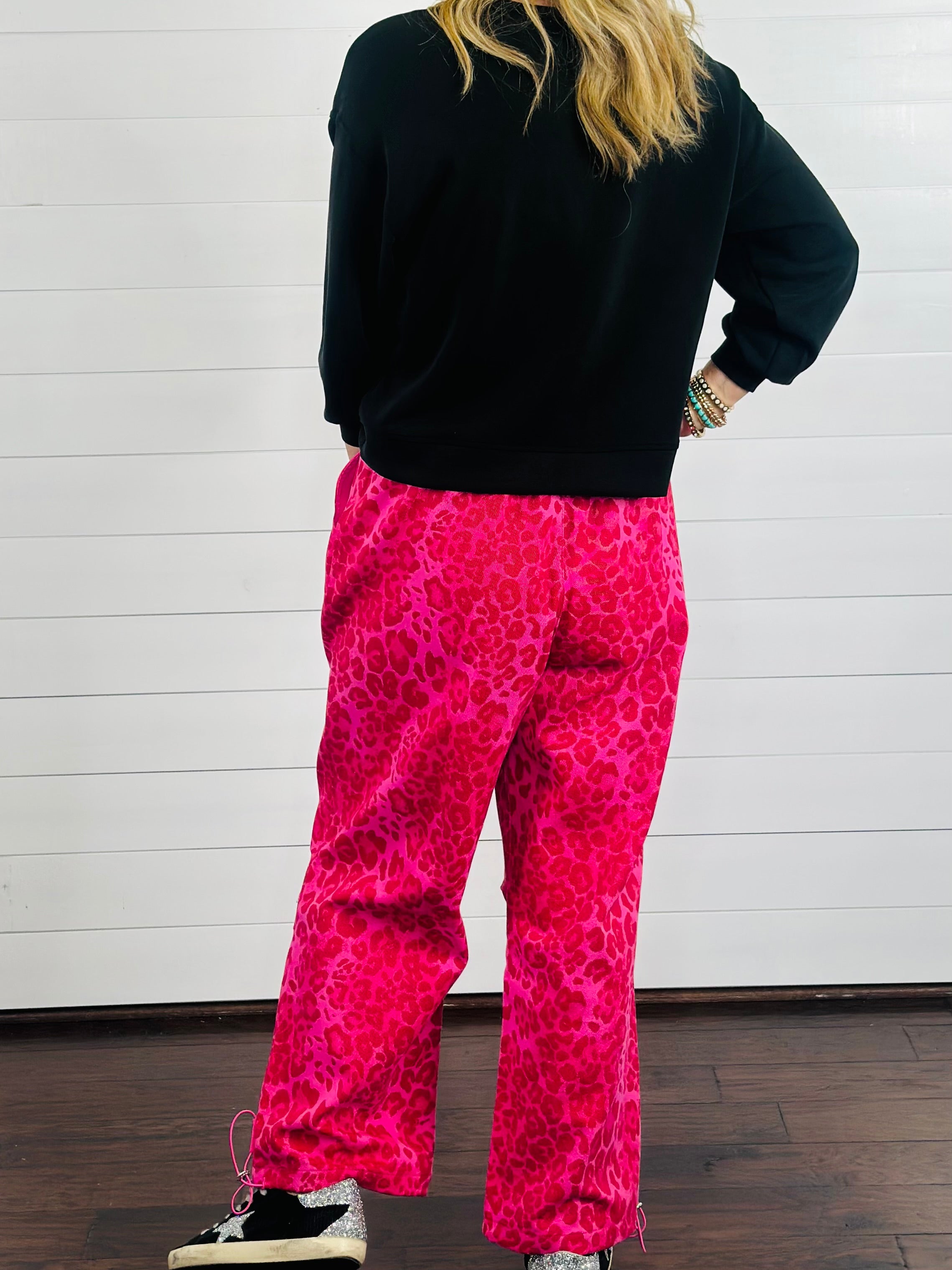 HOT PINK LEOPARD JOGGERS