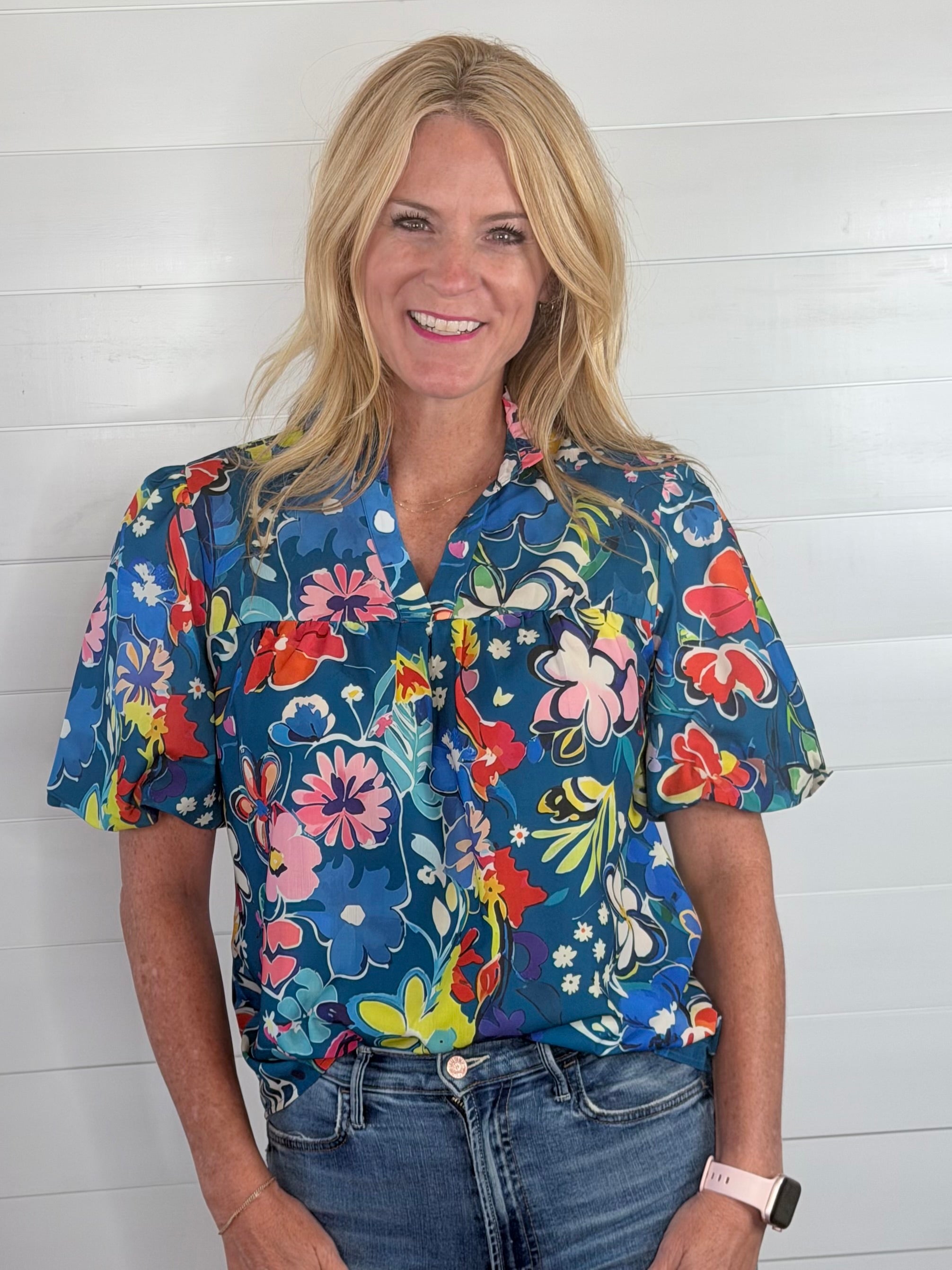 FLIRTY IN FLORALS TOP