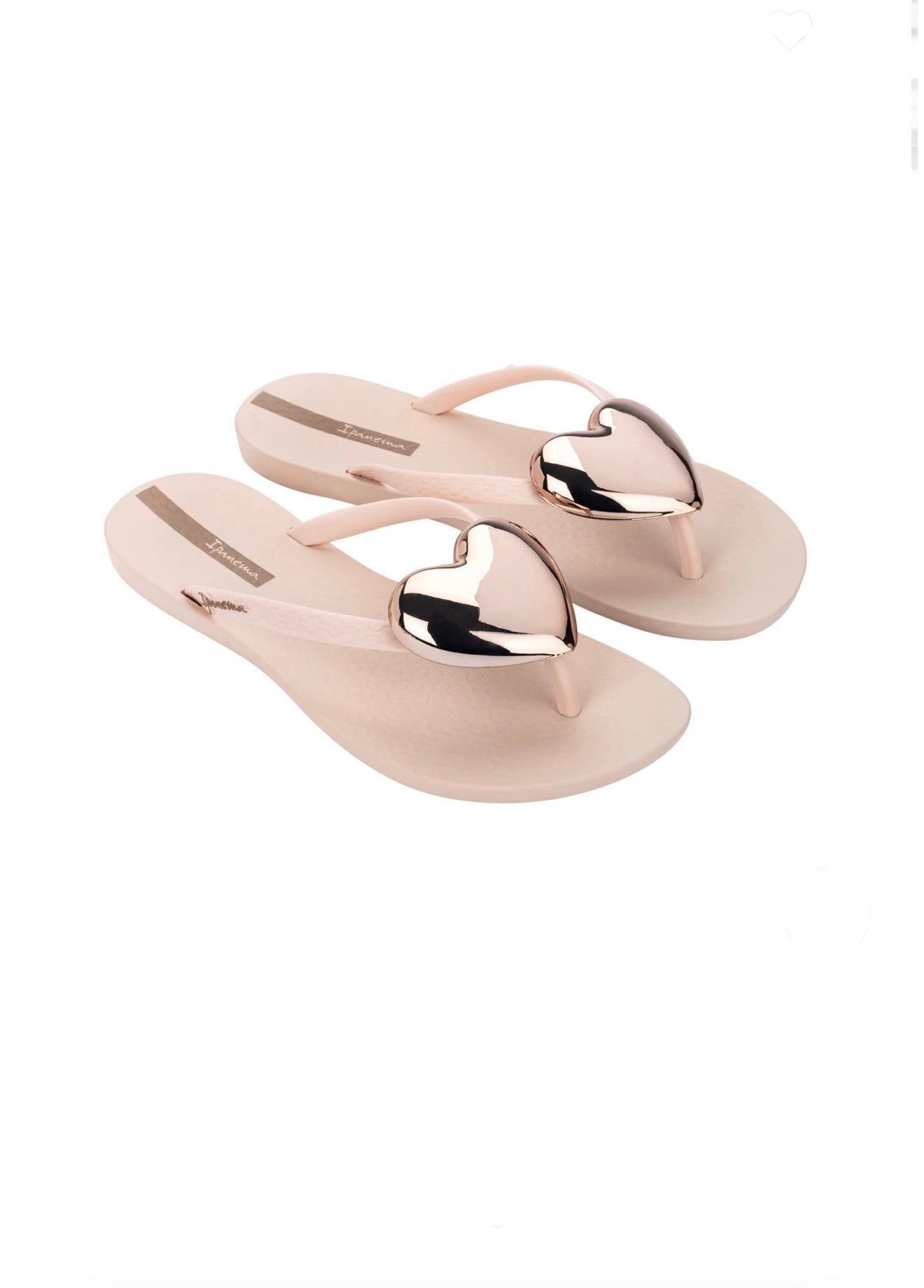 IPANEMA HEART FLIP FLOP-BEIGE/GOLD