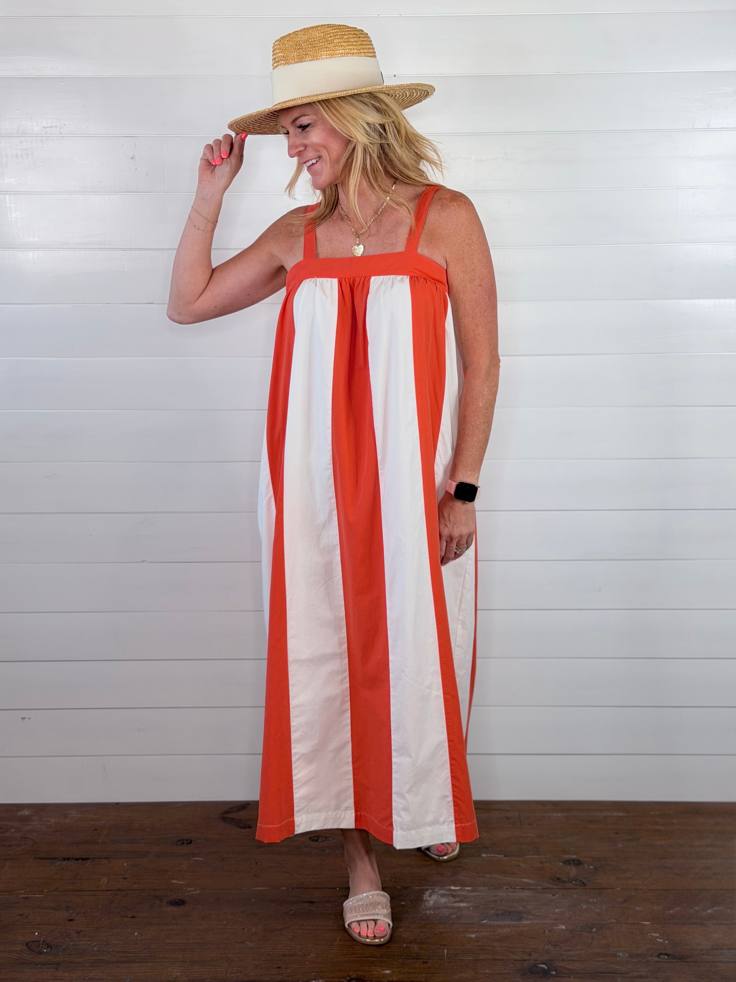 SUNRAY STRIPED DRESS