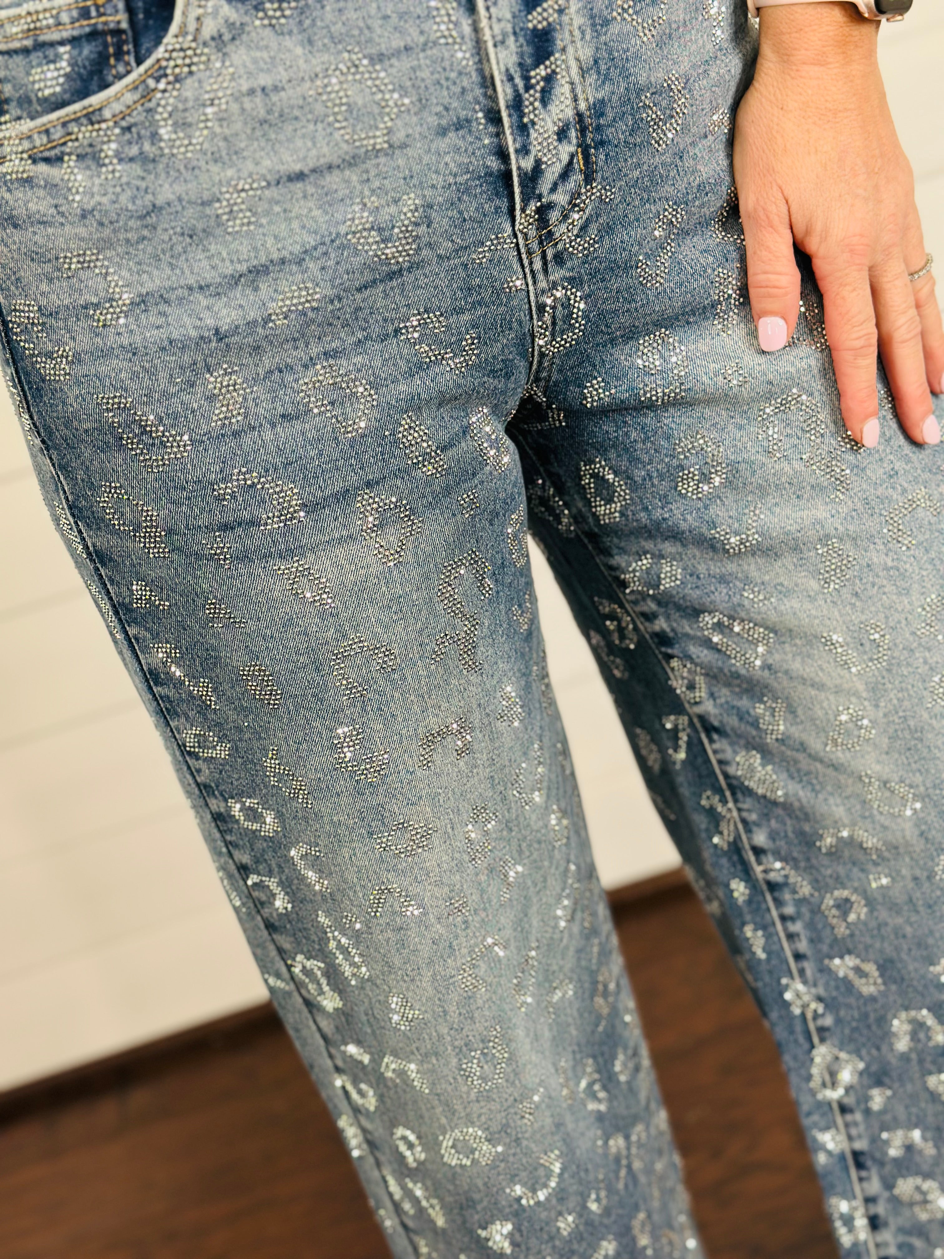 GLITZ & GLAM CHEETAH JEANS