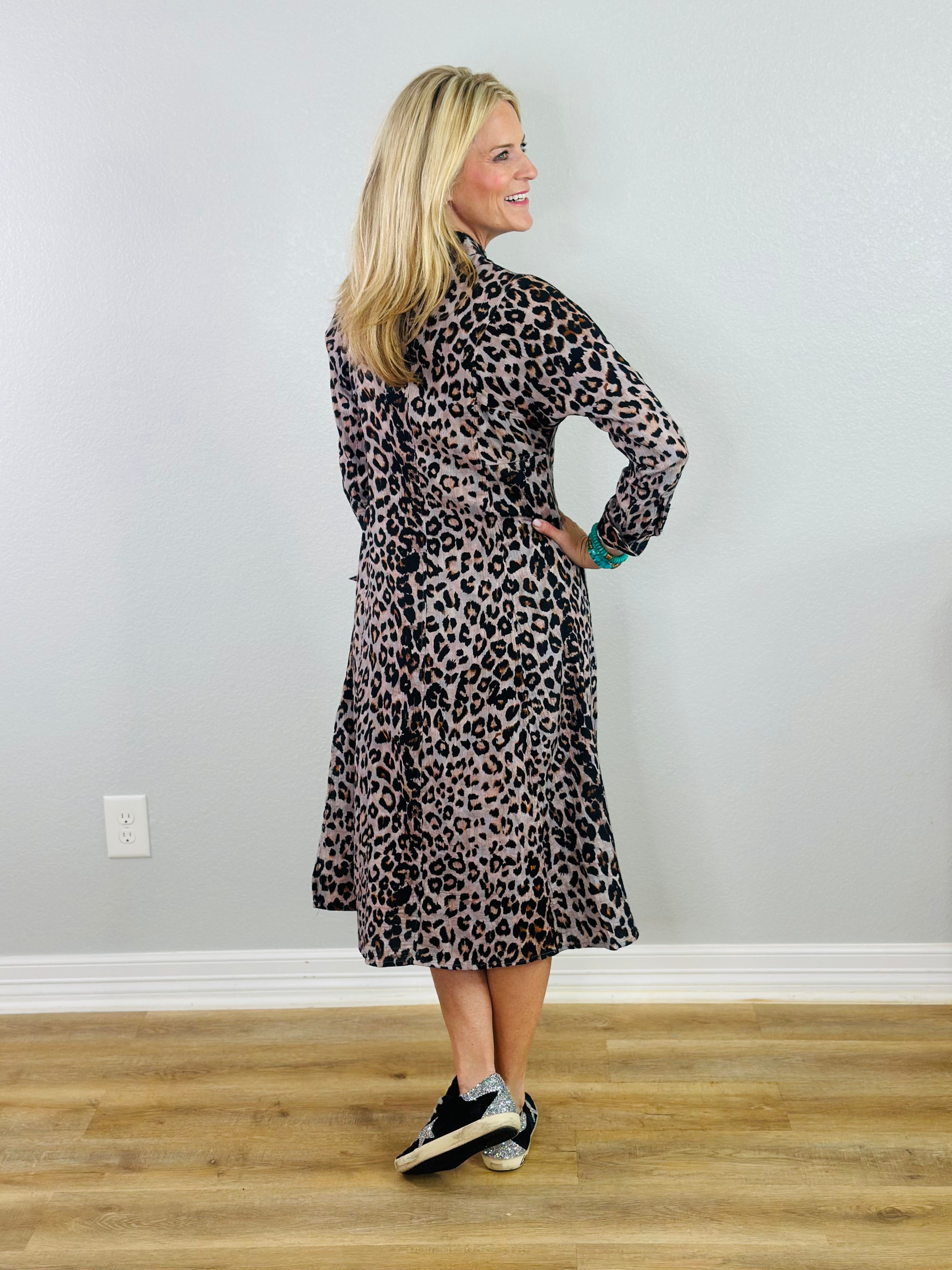 LEOPARD GAUZE MIDI