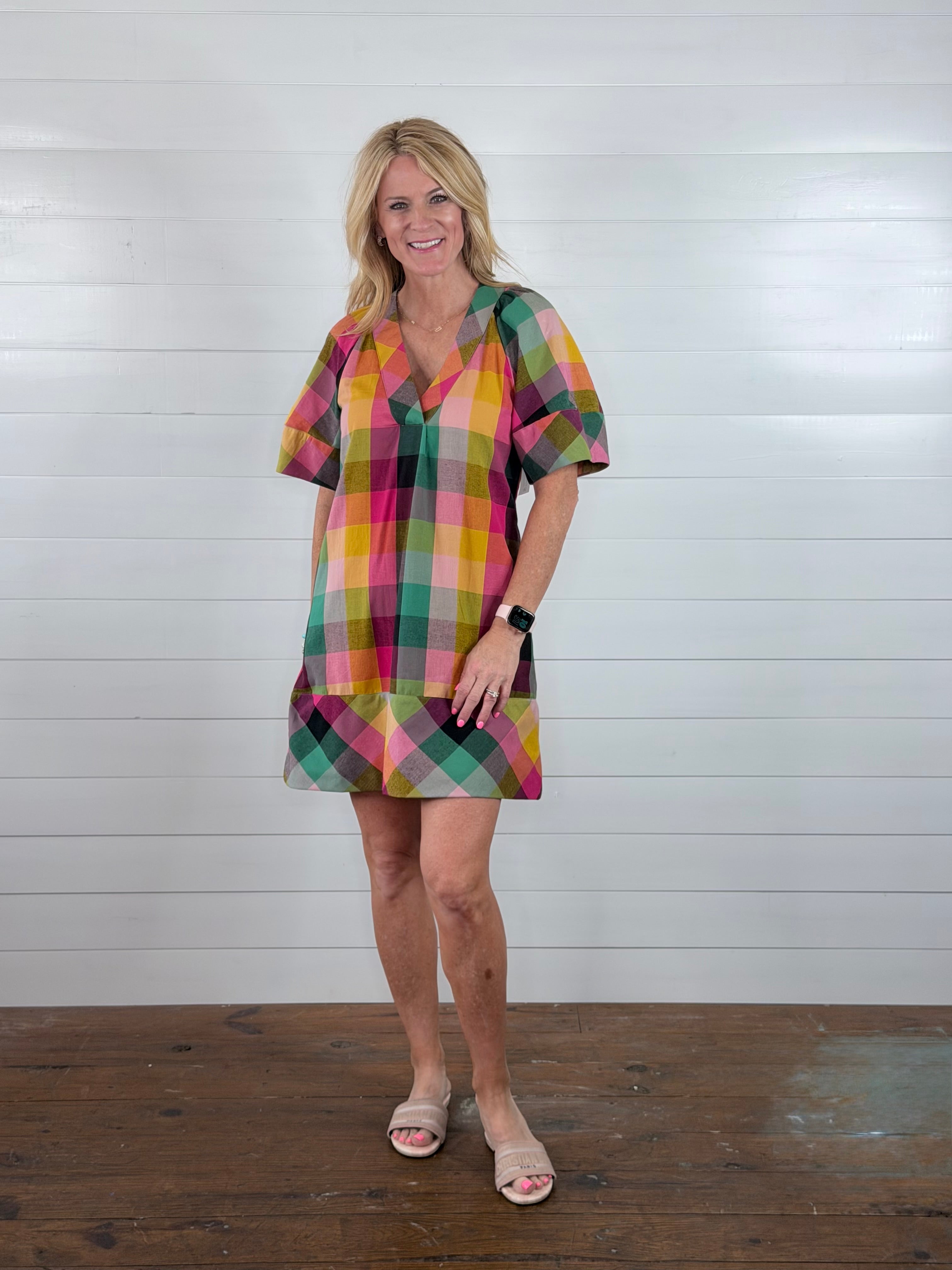 CHECKED SHIFT DRESS