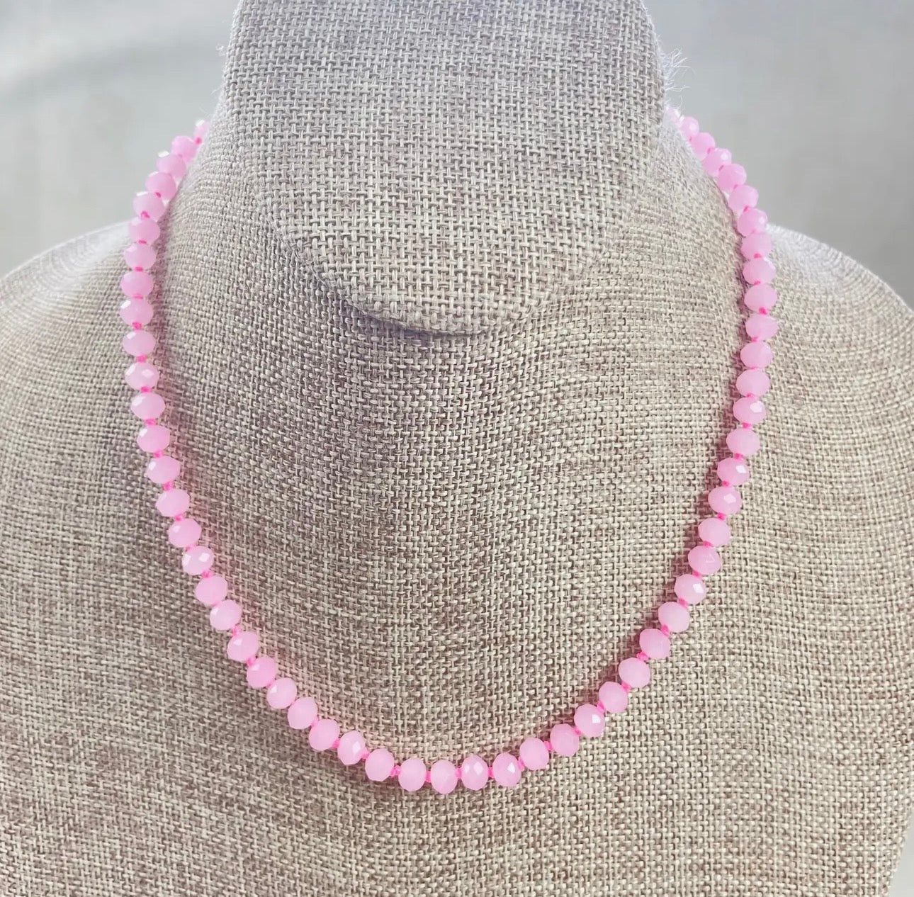 BARB-PINK CRYSTAL NECKLACE