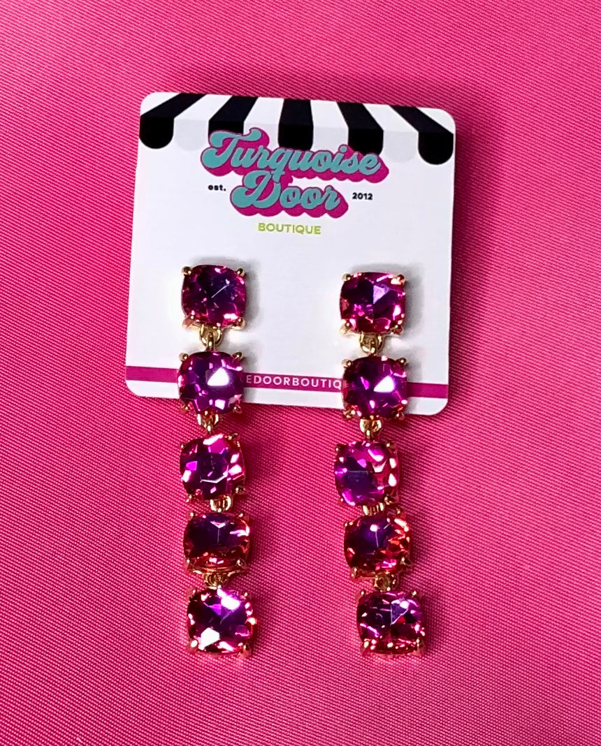 PARTY DANGLE EARRING-ALL PINK