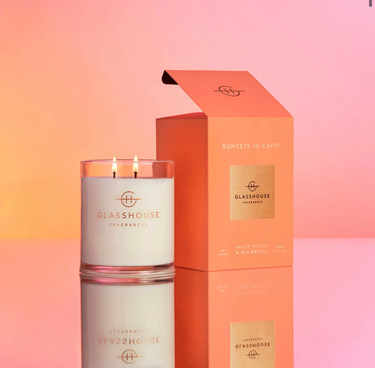 GLASSHOUSE CANDLE-SUNSETS IN CAPRI