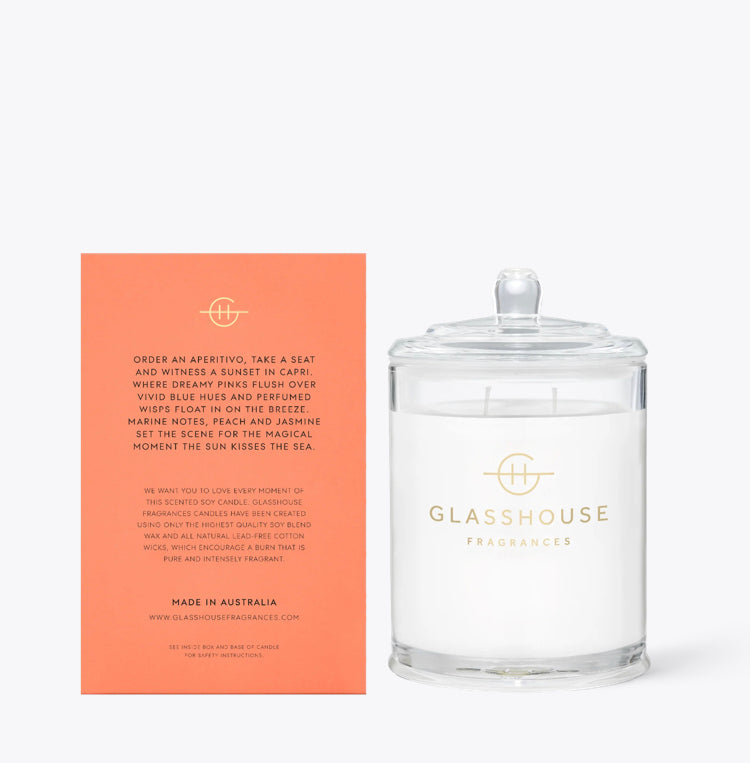 GLASSHOUSE CANDLE-SUNSETS IN CAPRI