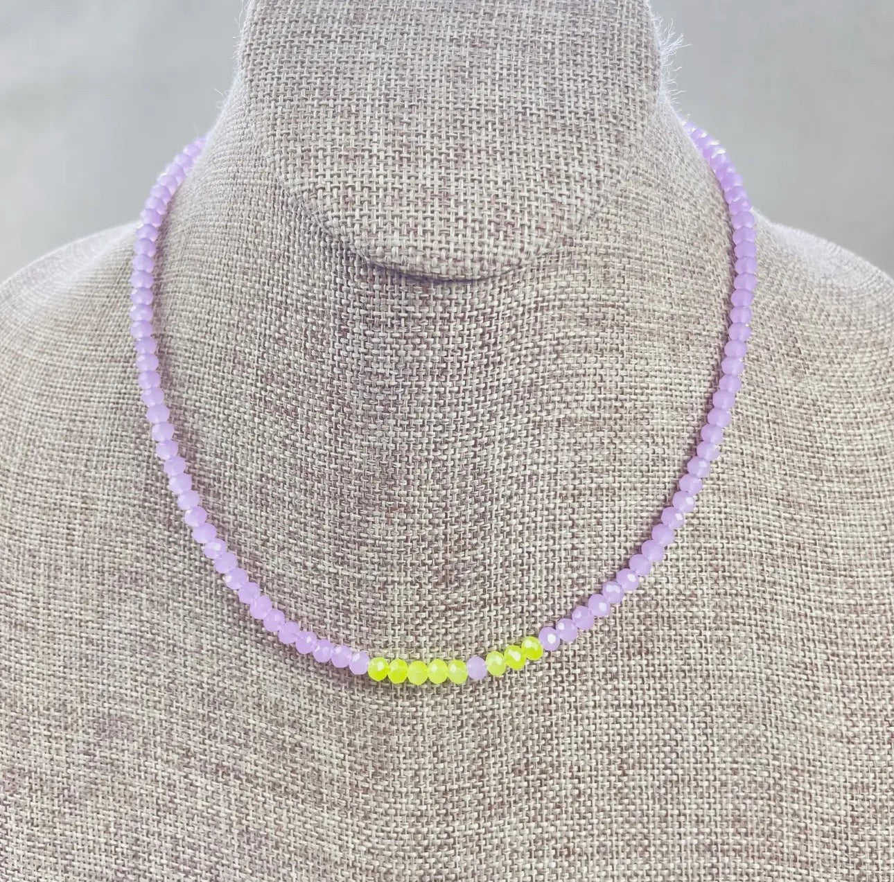 MIA=LILAC CRYSTAL BEADED NECKLACE