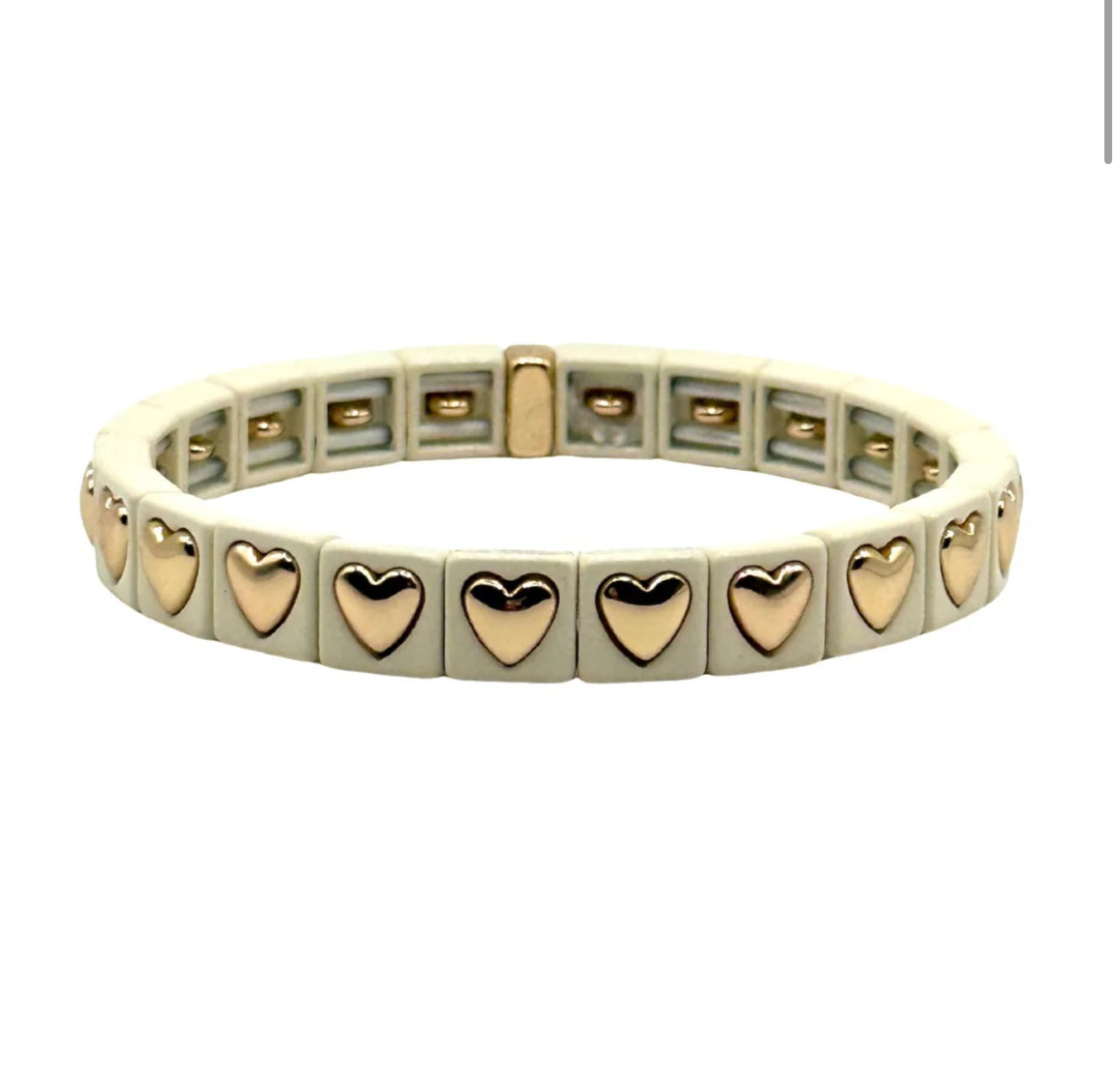 BUBBLE HEART BRACELET-CREAM