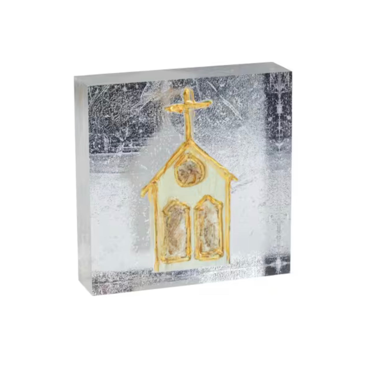 ACRYLIC GOLD PLAQUE-CHURCH