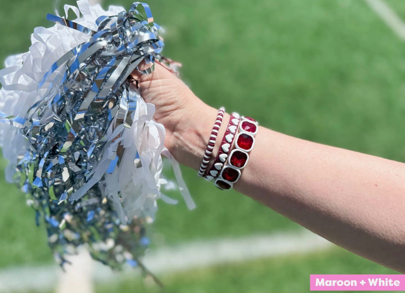 MAROON + WHITE SPIRIT BRACELETS
