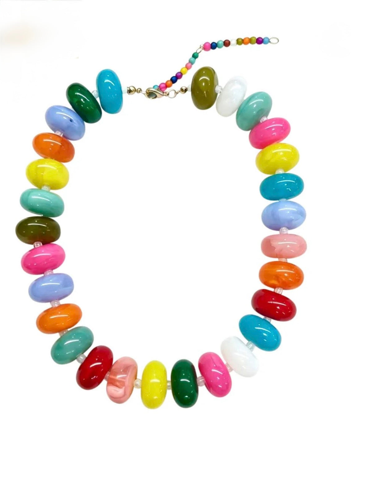 BAILEY BEADED NECKLACE-LIGHT MULTI