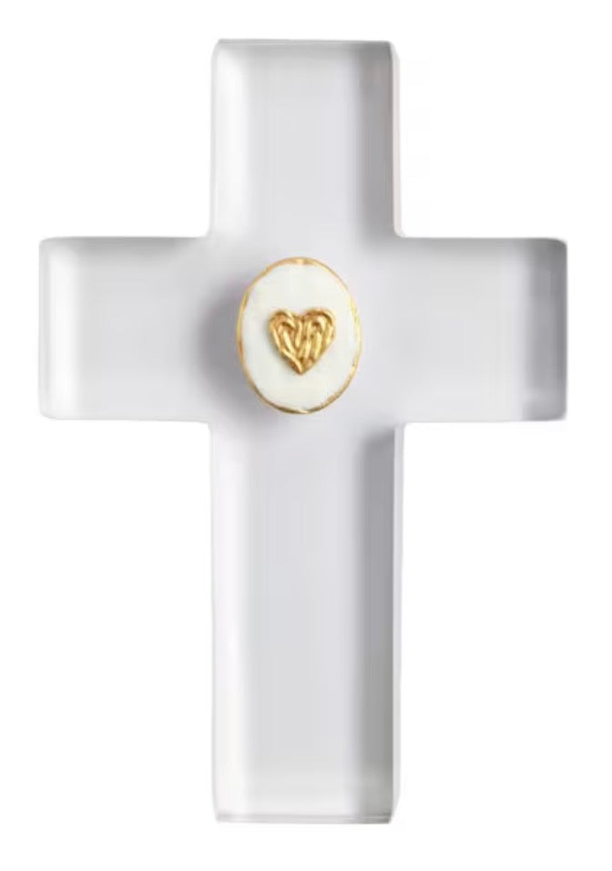 CLEAR RESIN INTAGLIO CROSS-HEART