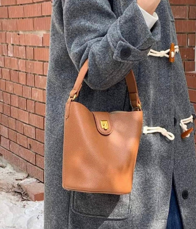 TOP HANDLE CROSSBODY BAG-BROWN