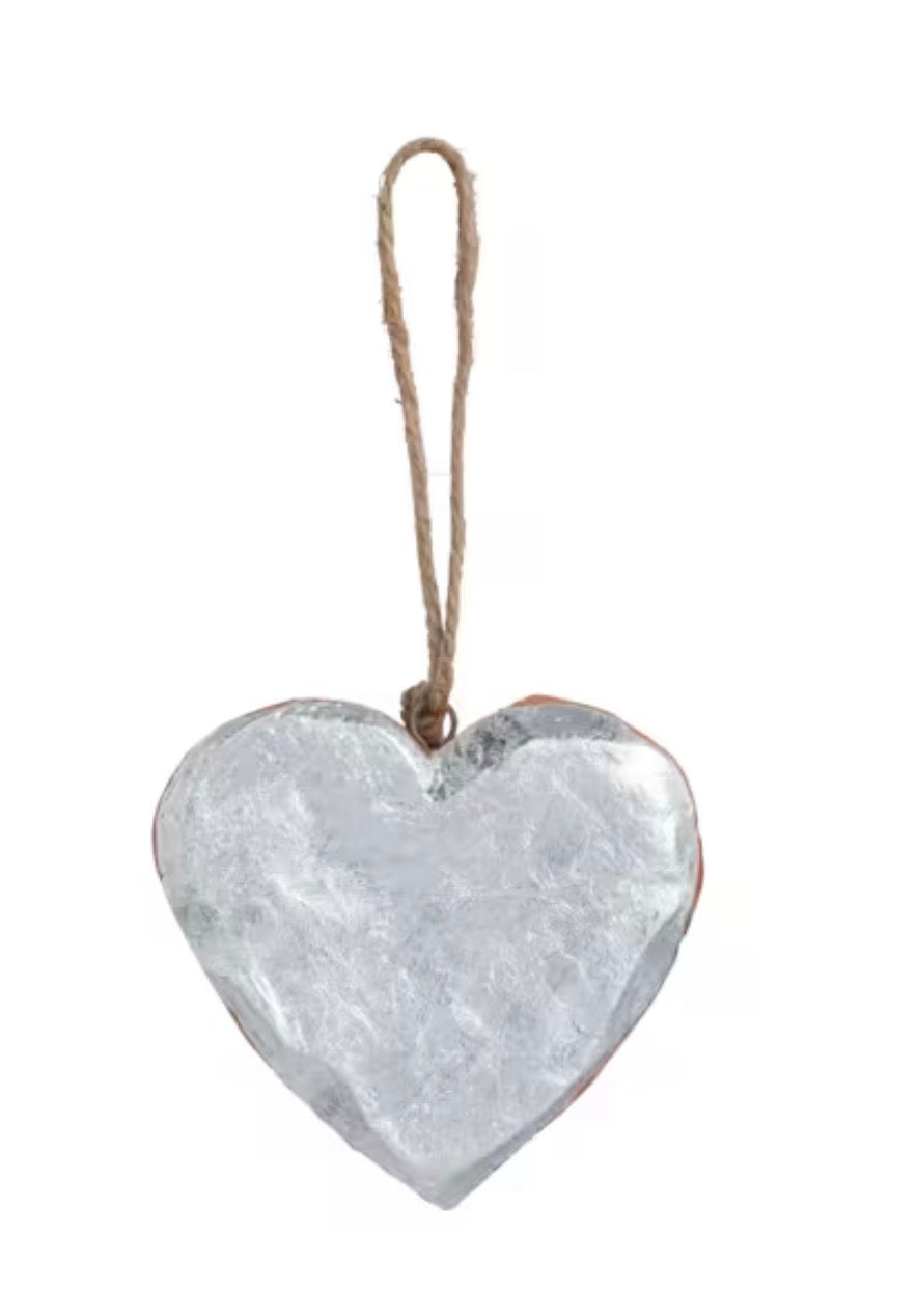 TERRACOTTA HEART PAINTED ORNAMENT