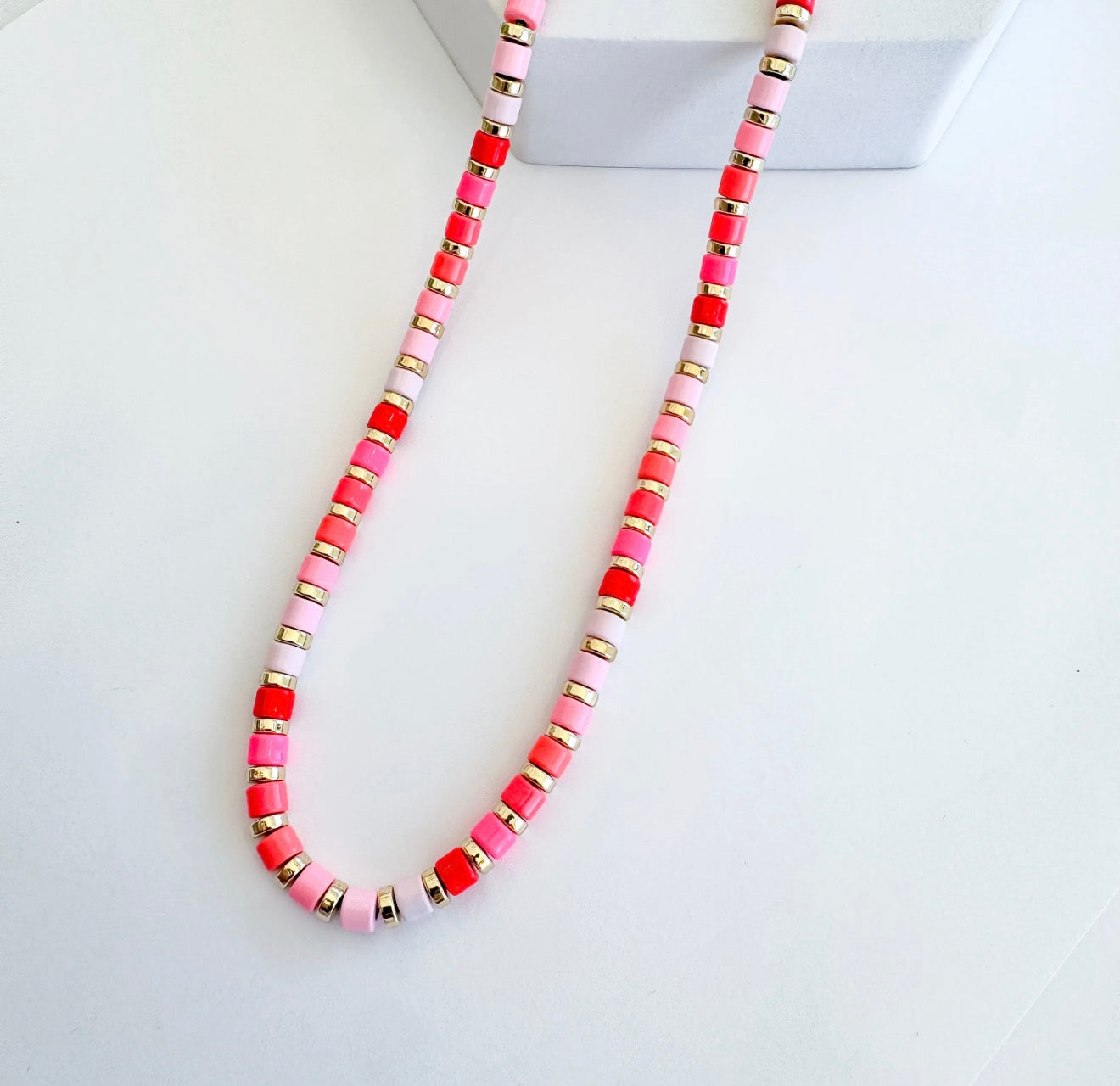 PINK TILES NECKLACE