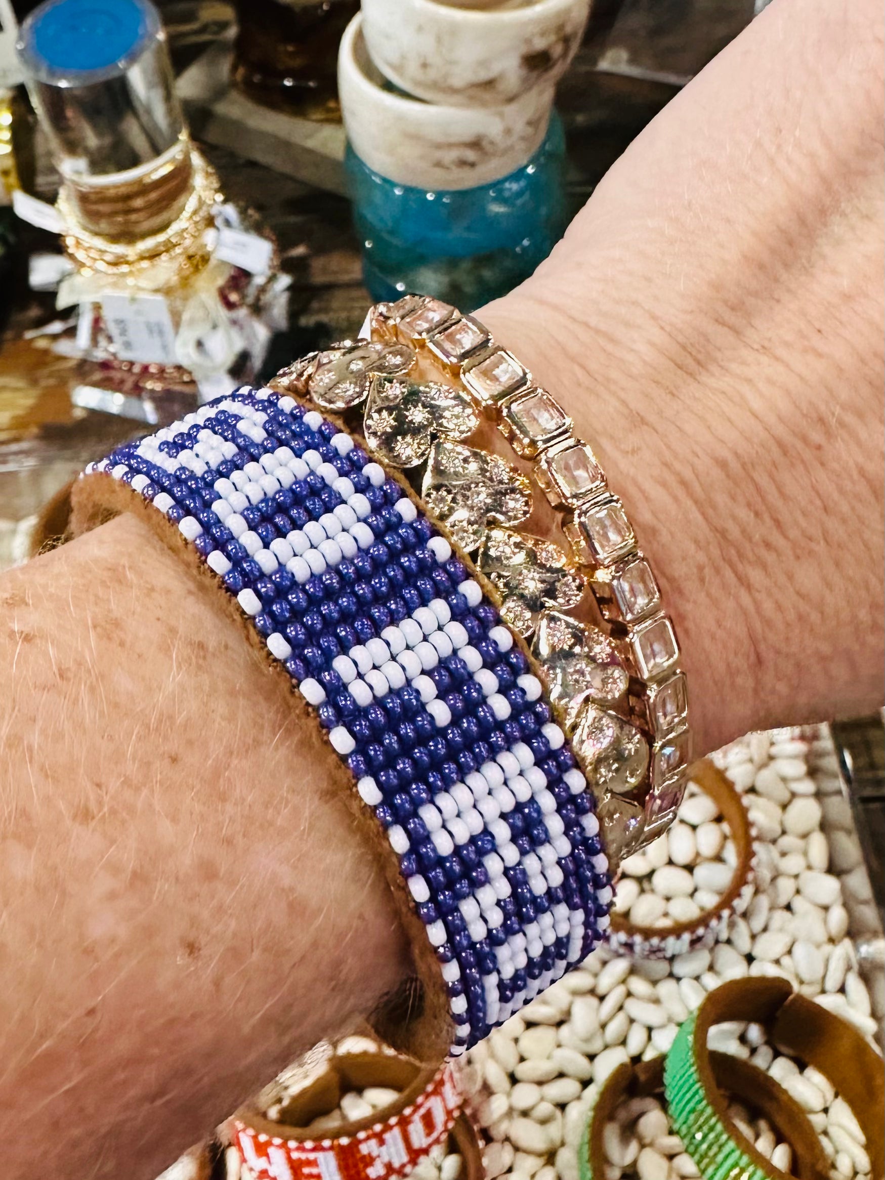 GO FROGS BEADED CUFF