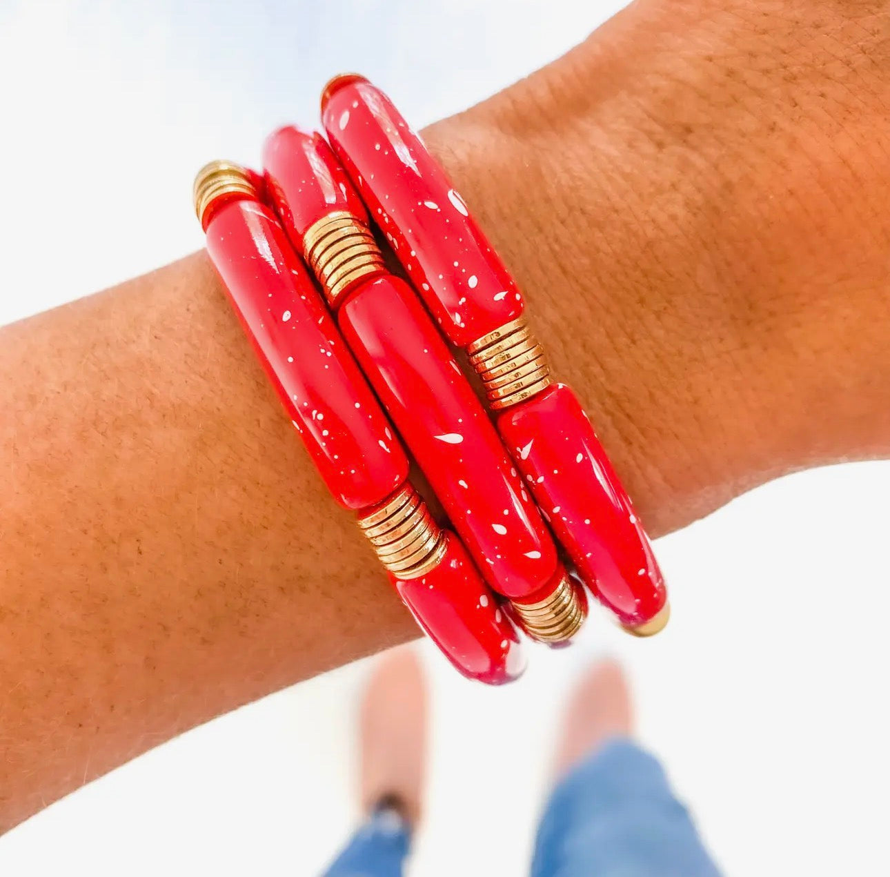 RED SPECKLED BRACELET