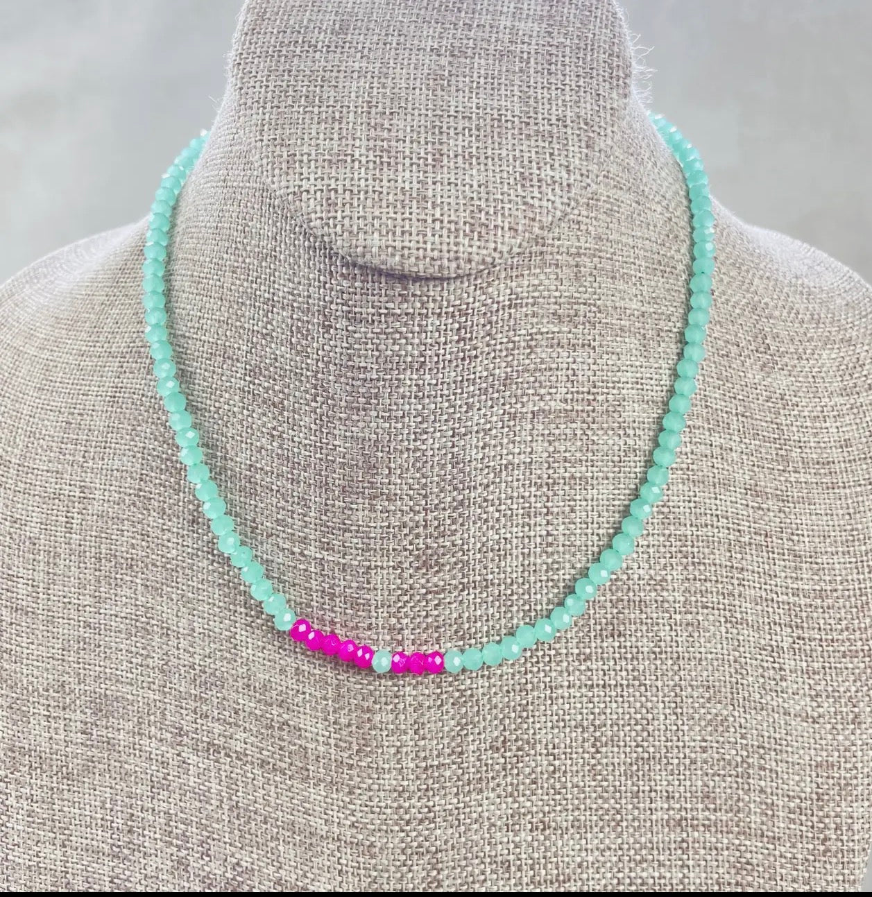 MIA-WATERMELON CRYSTAL BEADED NECKLACE