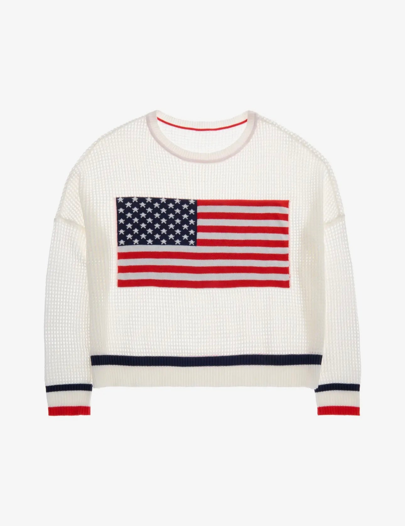 AMERICAN FLAG MESH SWEATER