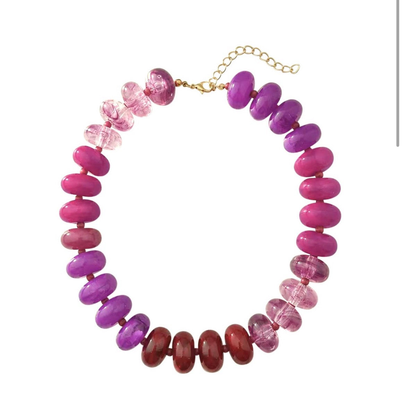 CARISSA BEADED NECKLACE-PURPLE PINK MIX
