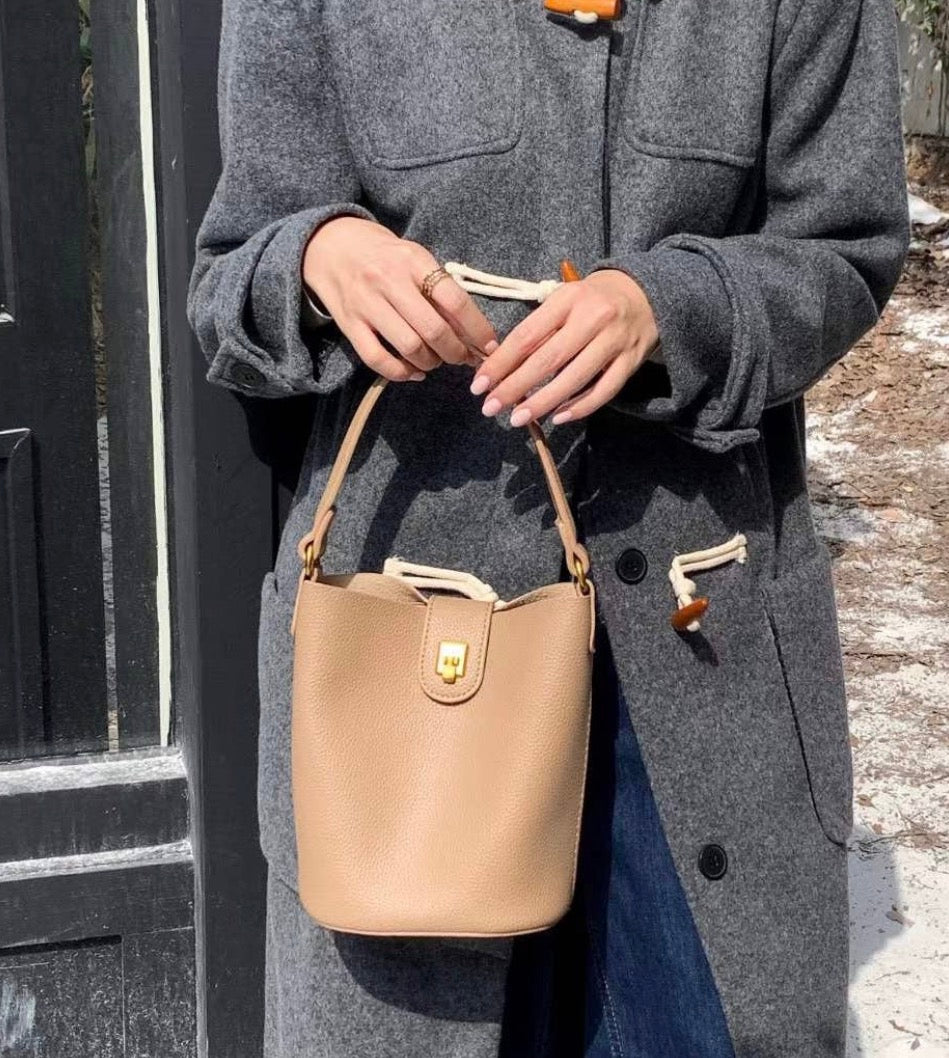 TOP HANDLED CROSSBODY BAG-BEIGE