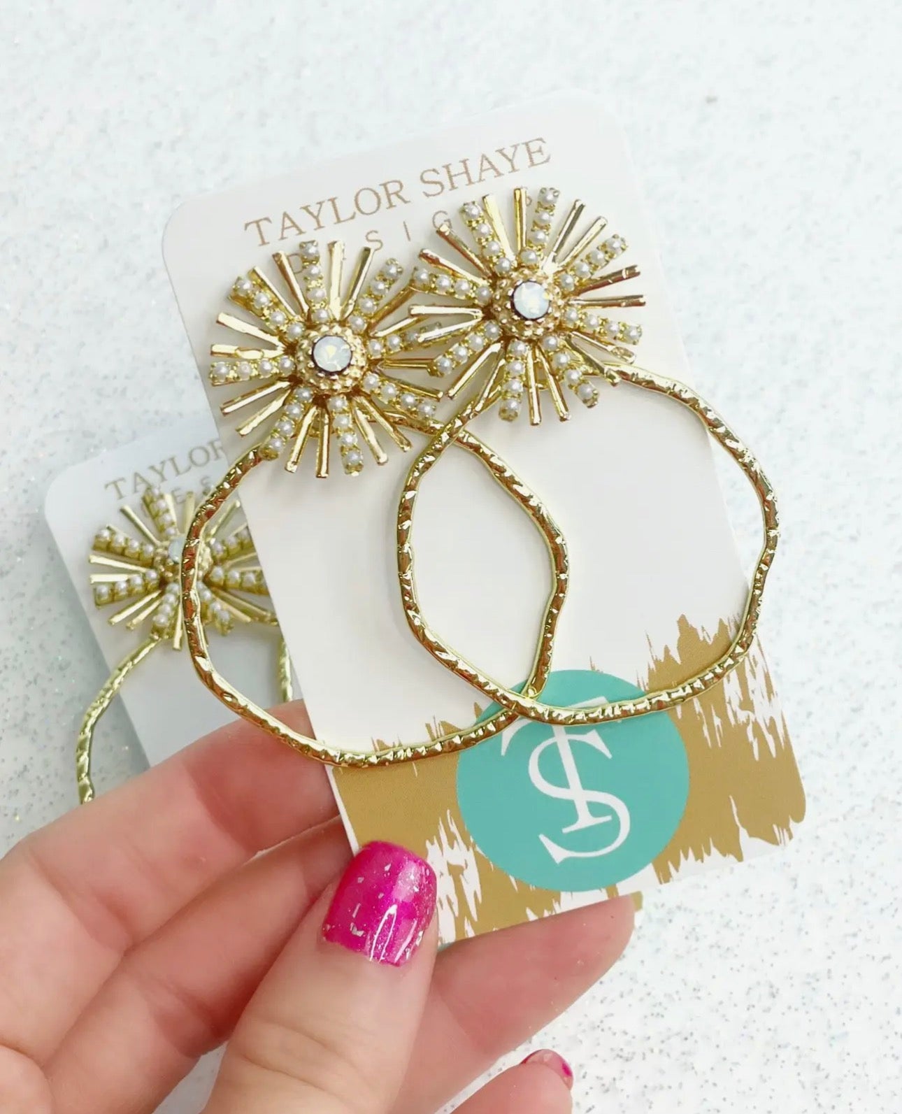 OPAL SUNBURST HOOPS