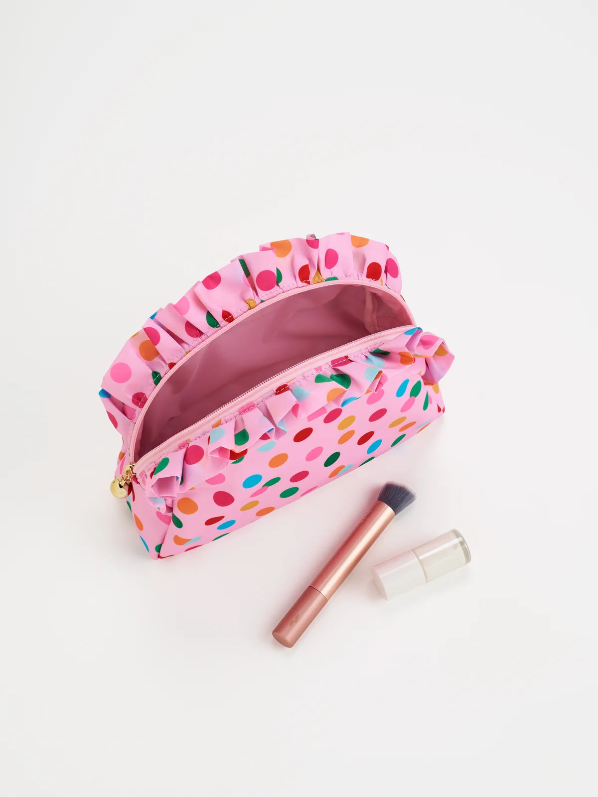 POLKA DOT ZIP POUCH-LARGE