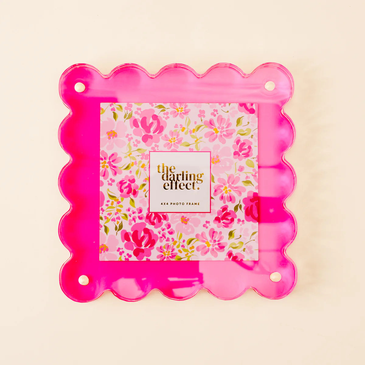 HOT PINK SQUARE SCALLOPED FRAME