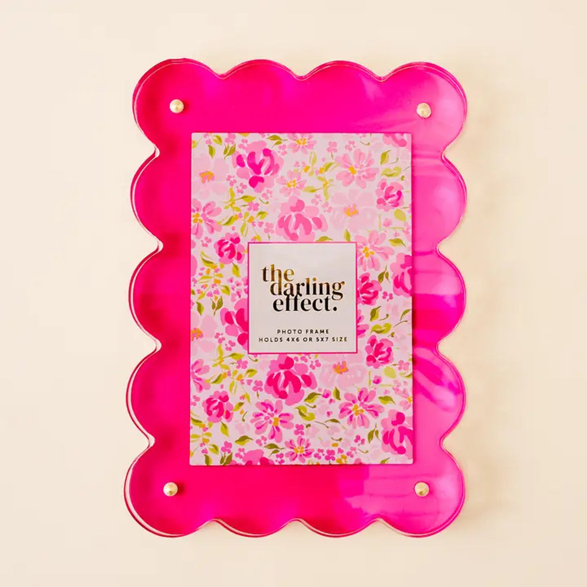 HOT PINK RECTANGLE SCALLOPED FRAME — Turquoise Door Tomball