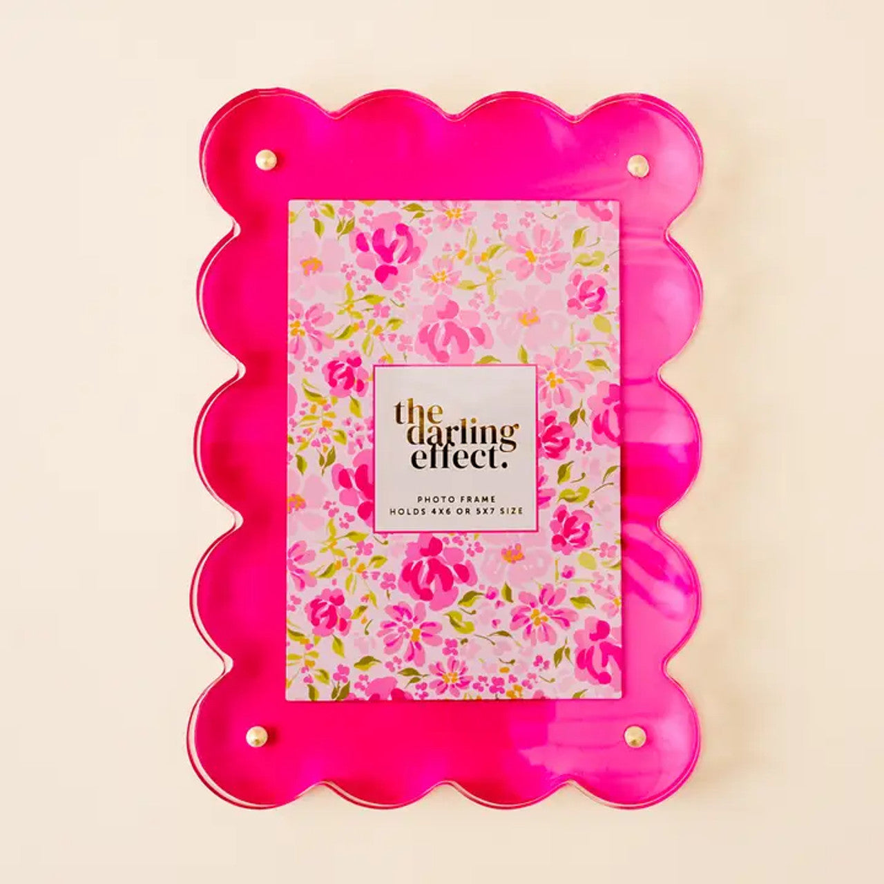 HOT PINK RECTANGLE SCALLOPED FRAME