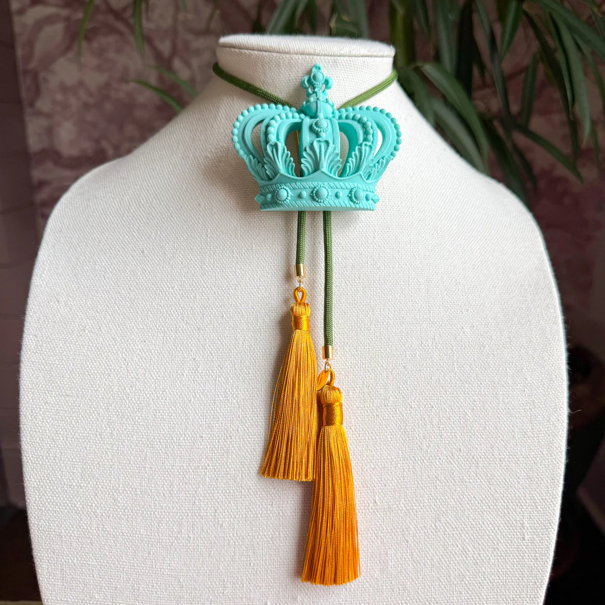 CROWN BOLO-TURQ/OLIVE/GOLDEN YELLOW