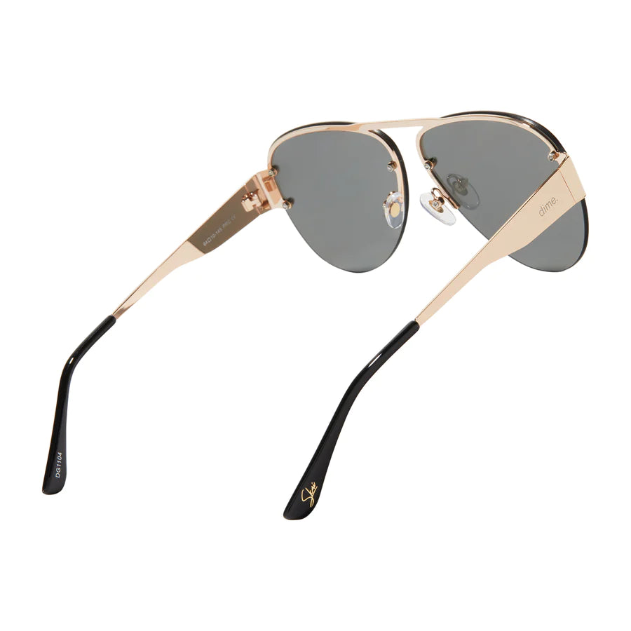 DIME-917 GOLD SHINY FRAME/SOLID GREY SUNGLASSES