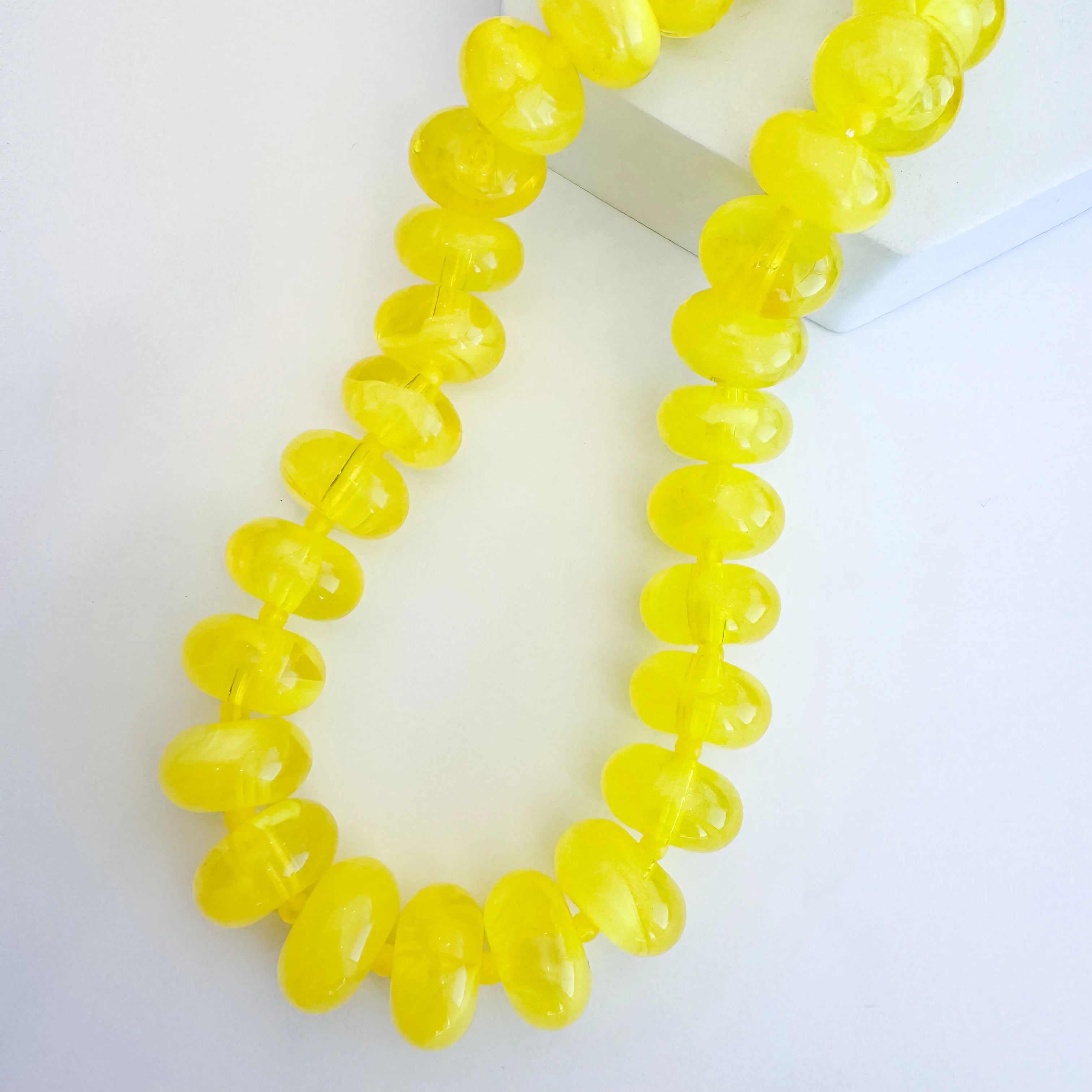 YELLOW SUGAR BEADS NECKLACE