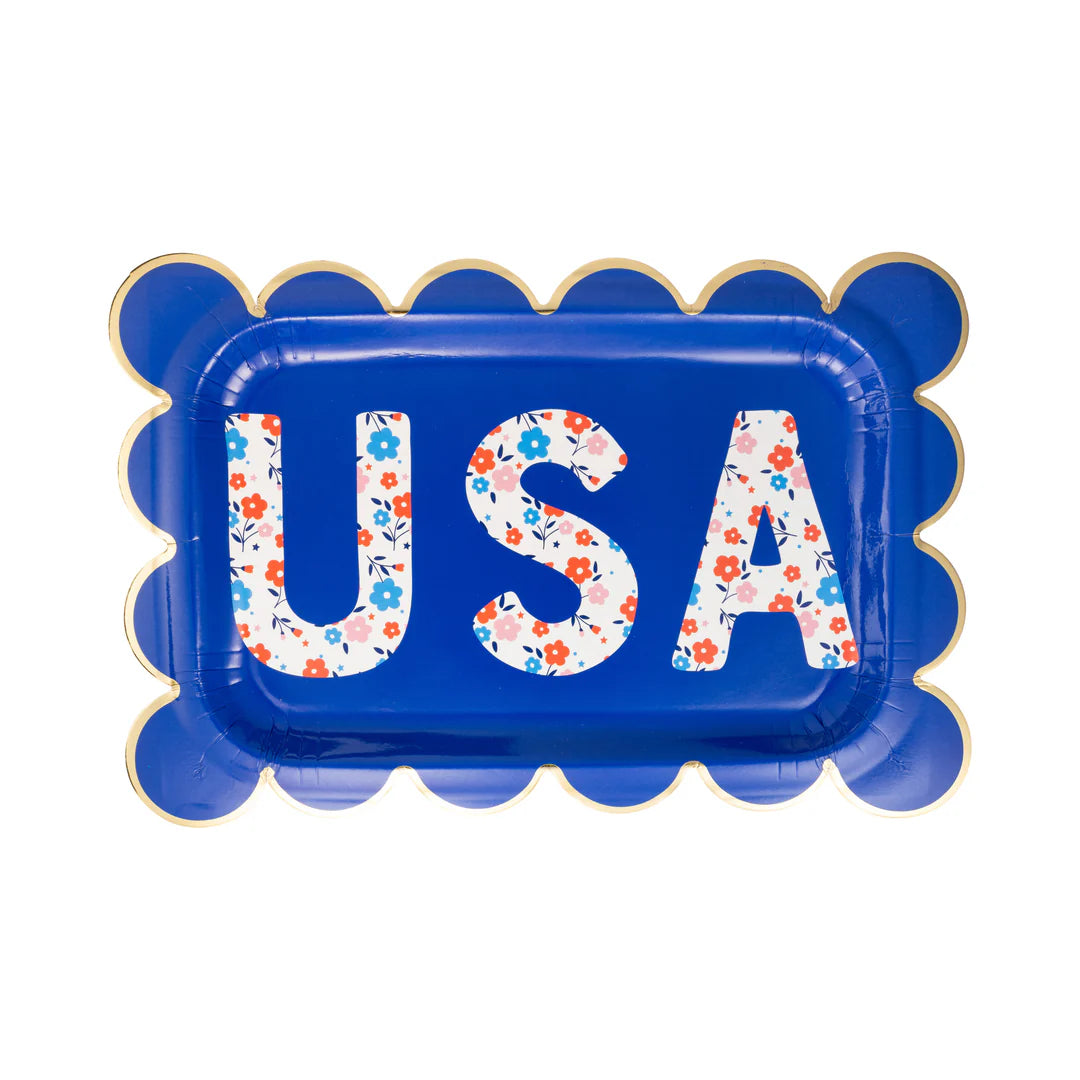 FLORAL USA PLATE