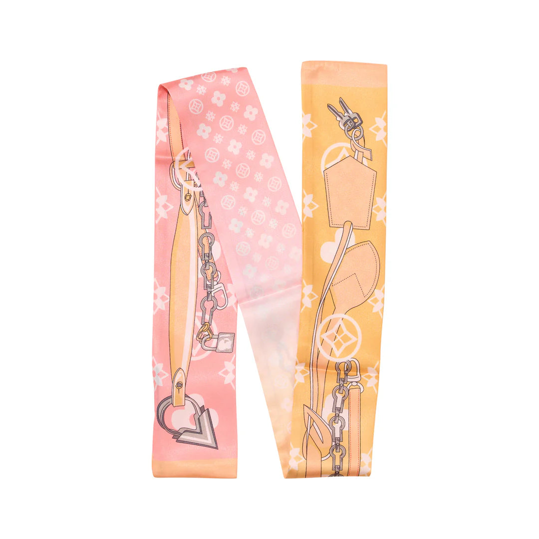 FIFTH AVENUE TWILLY SCARF-PEACH/ORANGE