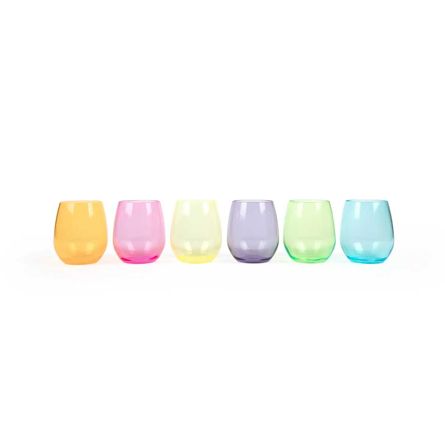 UNBREAKABLE COLORED STEMLESS WINE GLASSES