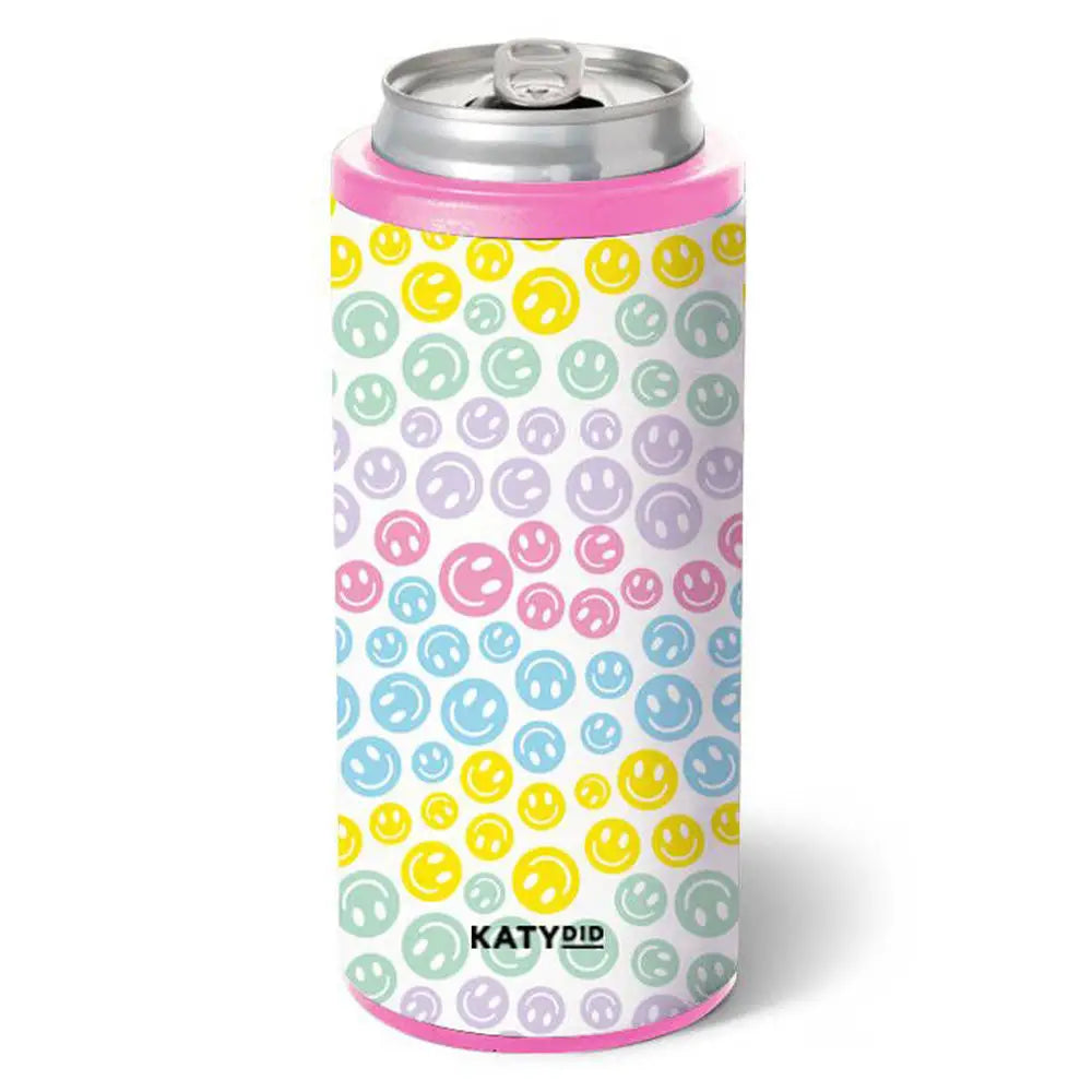 PASTEL HAPPY FACE CAN COOLER