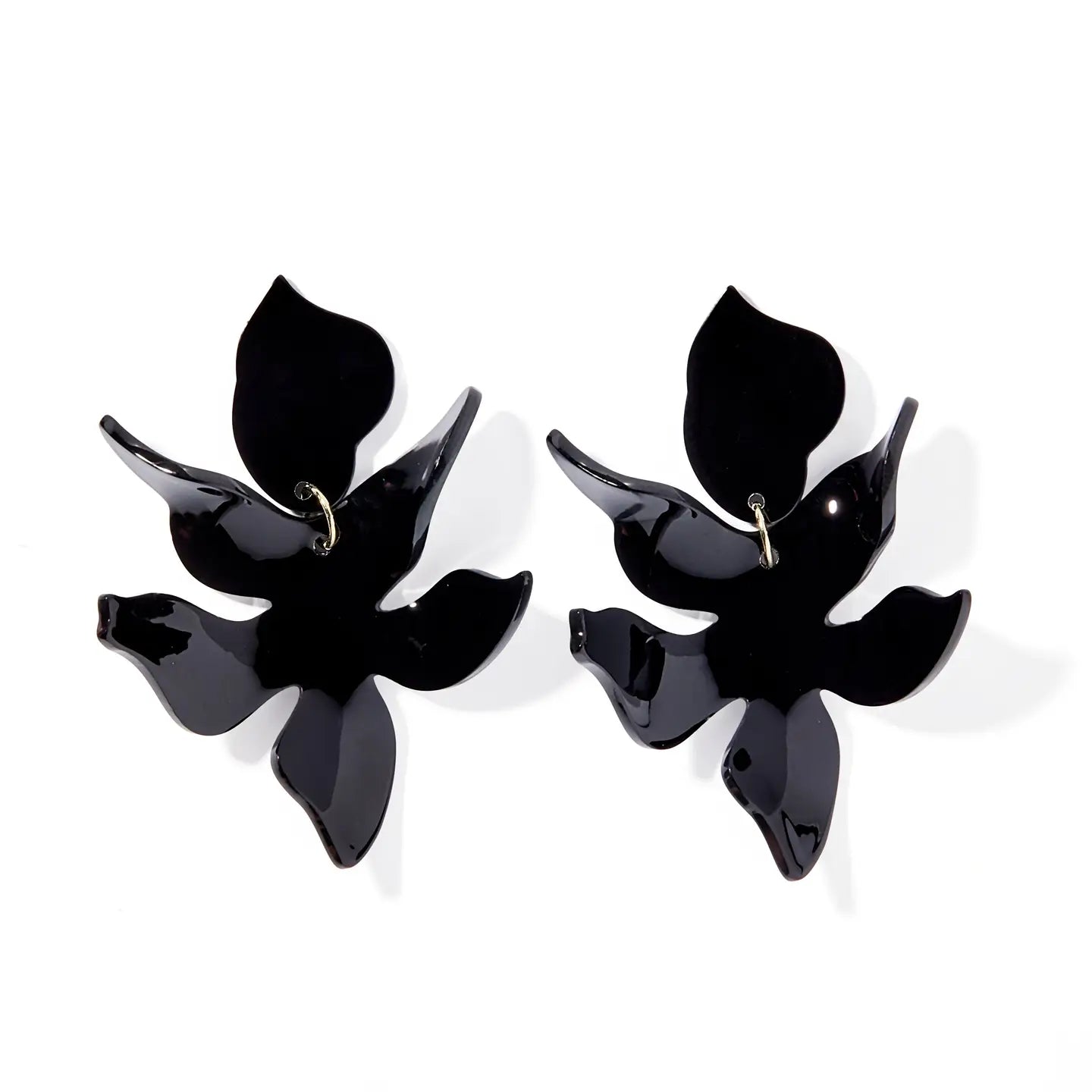 FLORA STATEMENT EARRING-BLACK